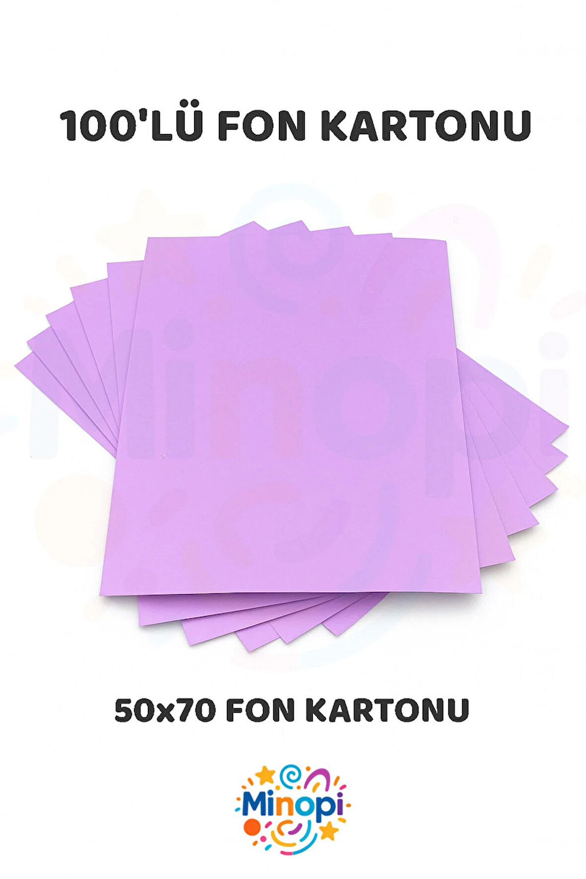 Lila Fon Kartonu 50x70 cm 100'lü Paket Renkli Fon Kartonu Kalın Büyük Boy