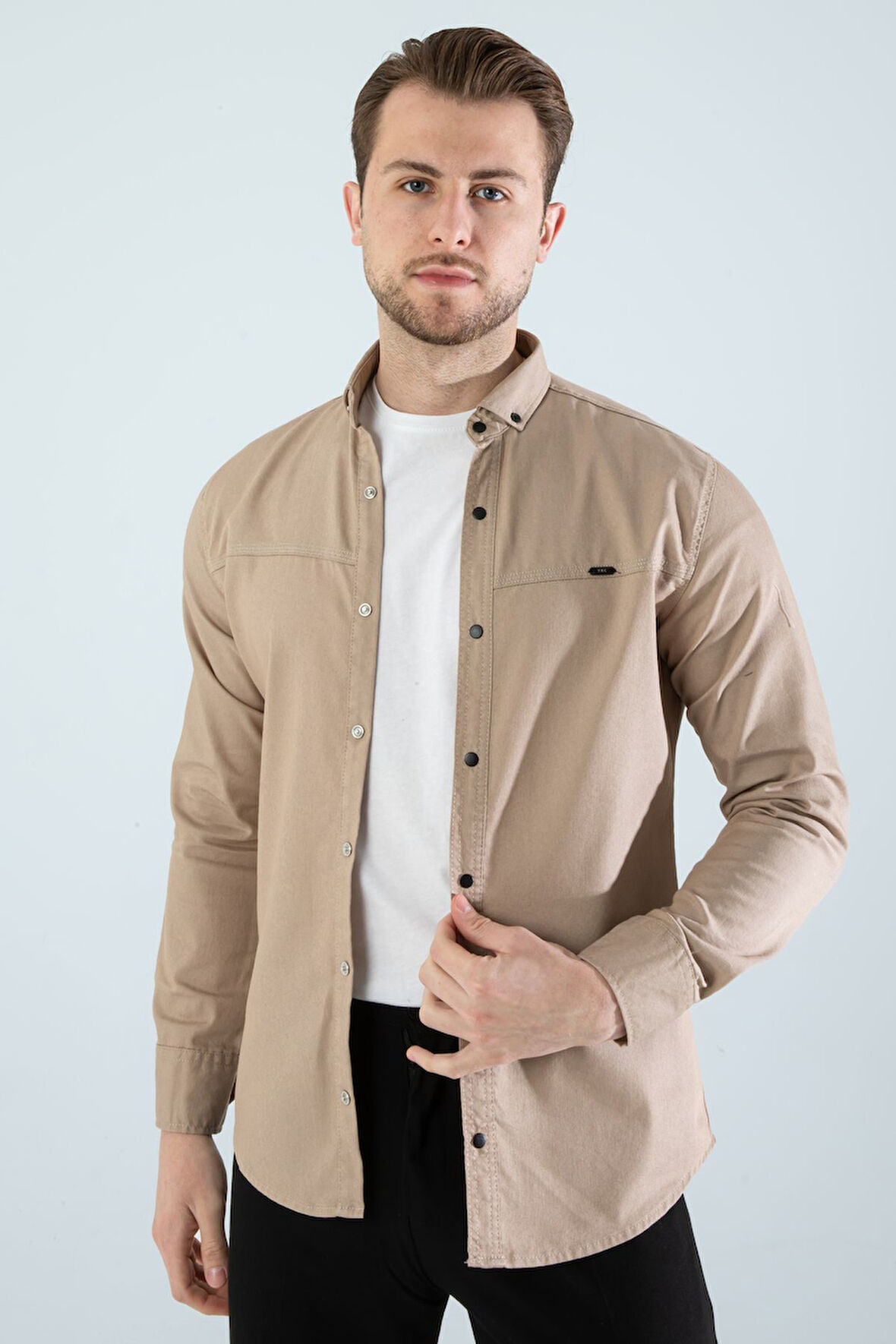 CEPSİZ SLİM FİT KOT GÖMLEK