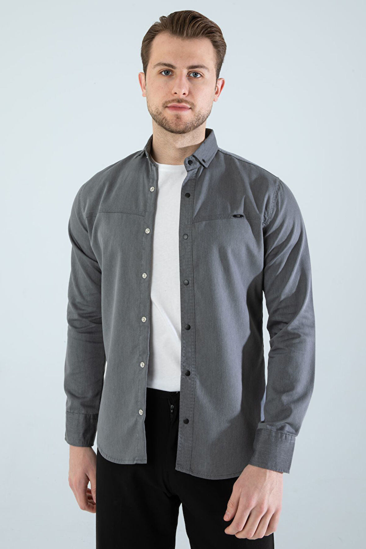 CEPSİZ SLİM FİT KOT GÖMLEK