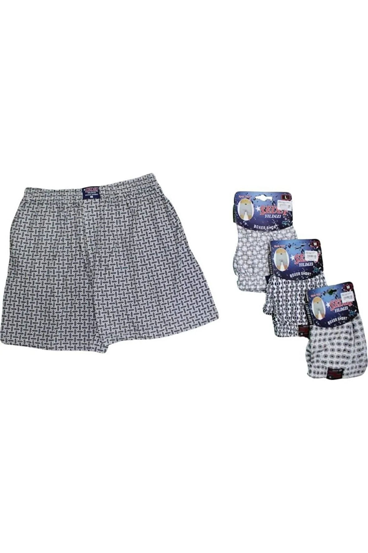 4'lü Paket Penye Desenli Boxer Karışık Renk Mnt Iç Giyim