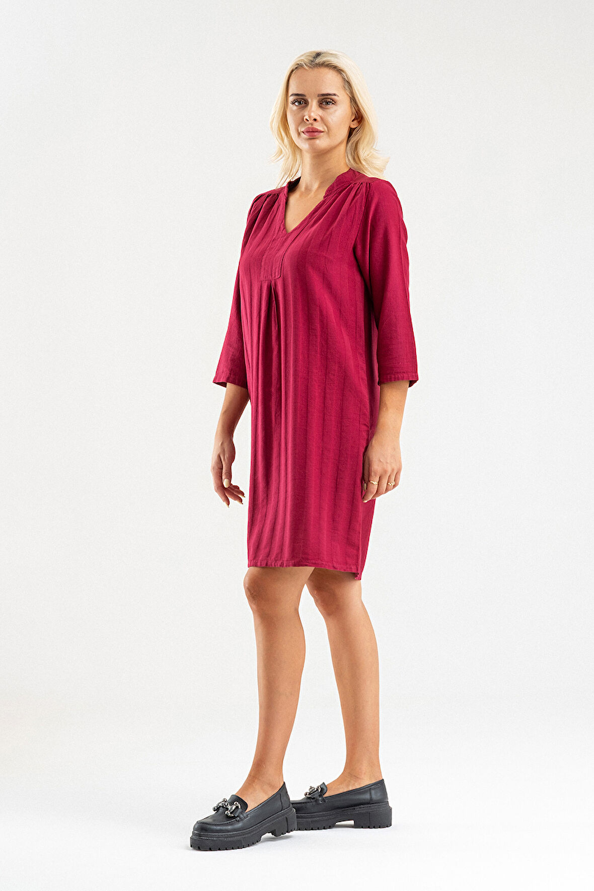 Cepli Yıkanmış Pamuk Likralı Elbise