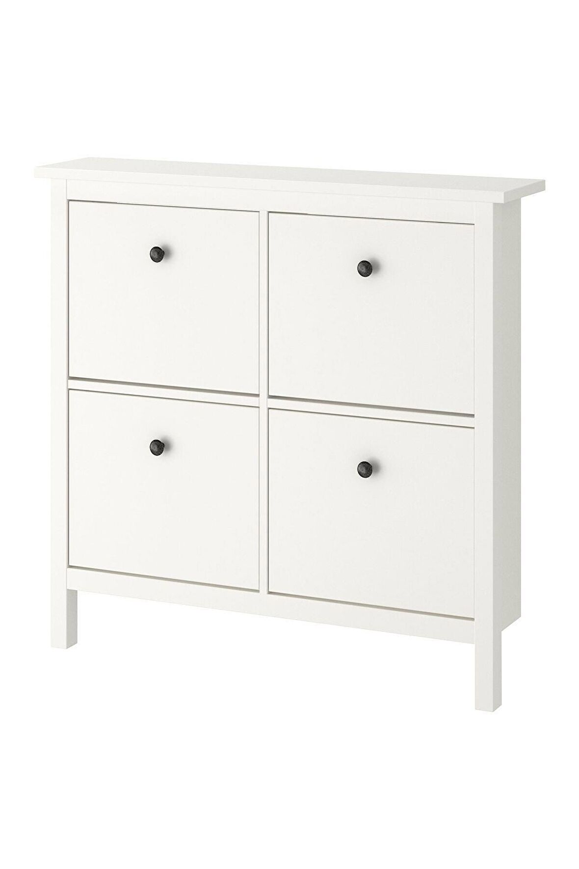 4 Bölmeli HEMNES Ayakkabı Dolabı, Beyaz Renk 107x22x101 cm Mdf