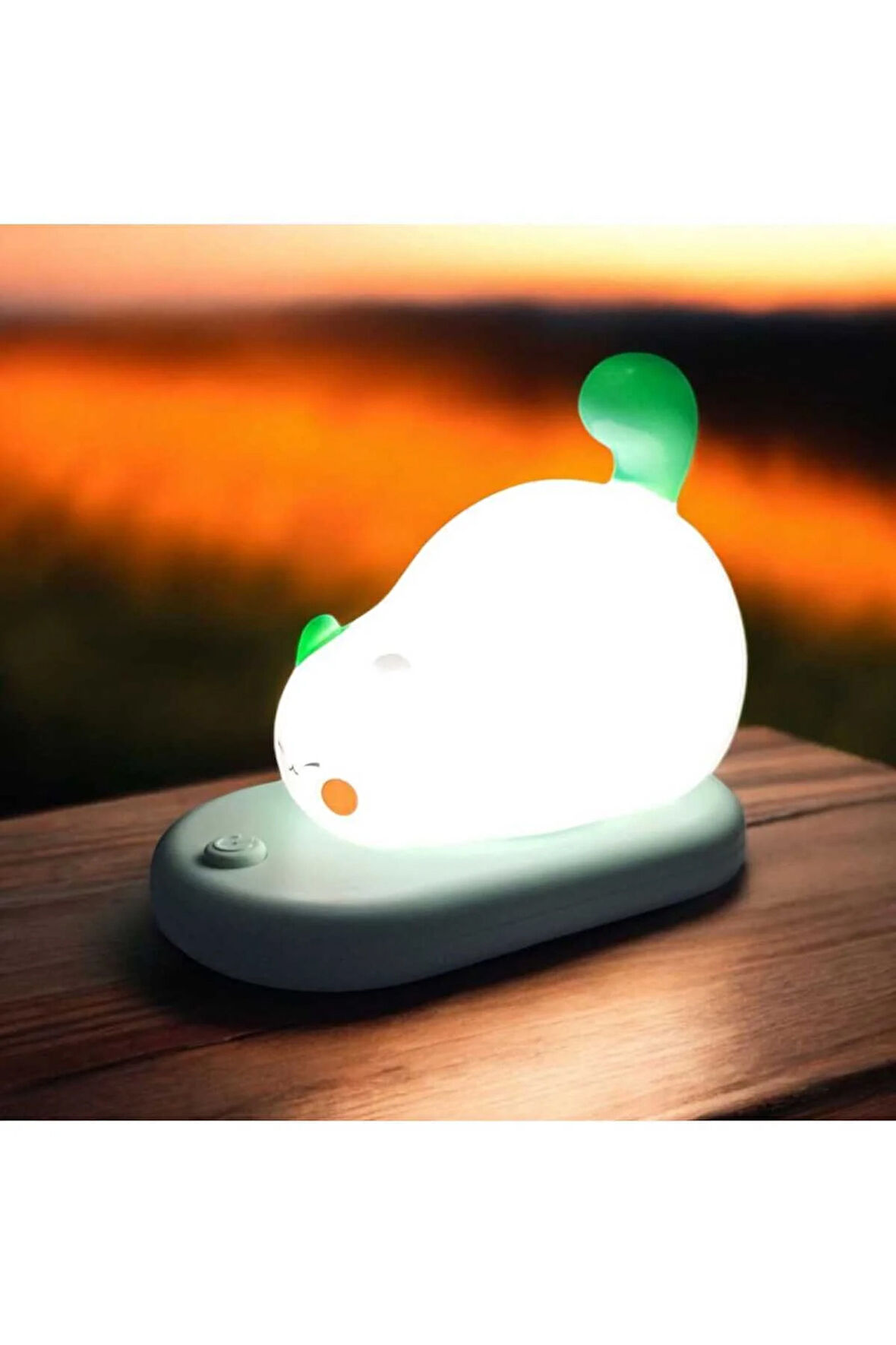 Dokunmatik Sevimli Pati Kedi Modelli USB Şarjlı LED Karikatür Silikon Gece-Masa Lambası