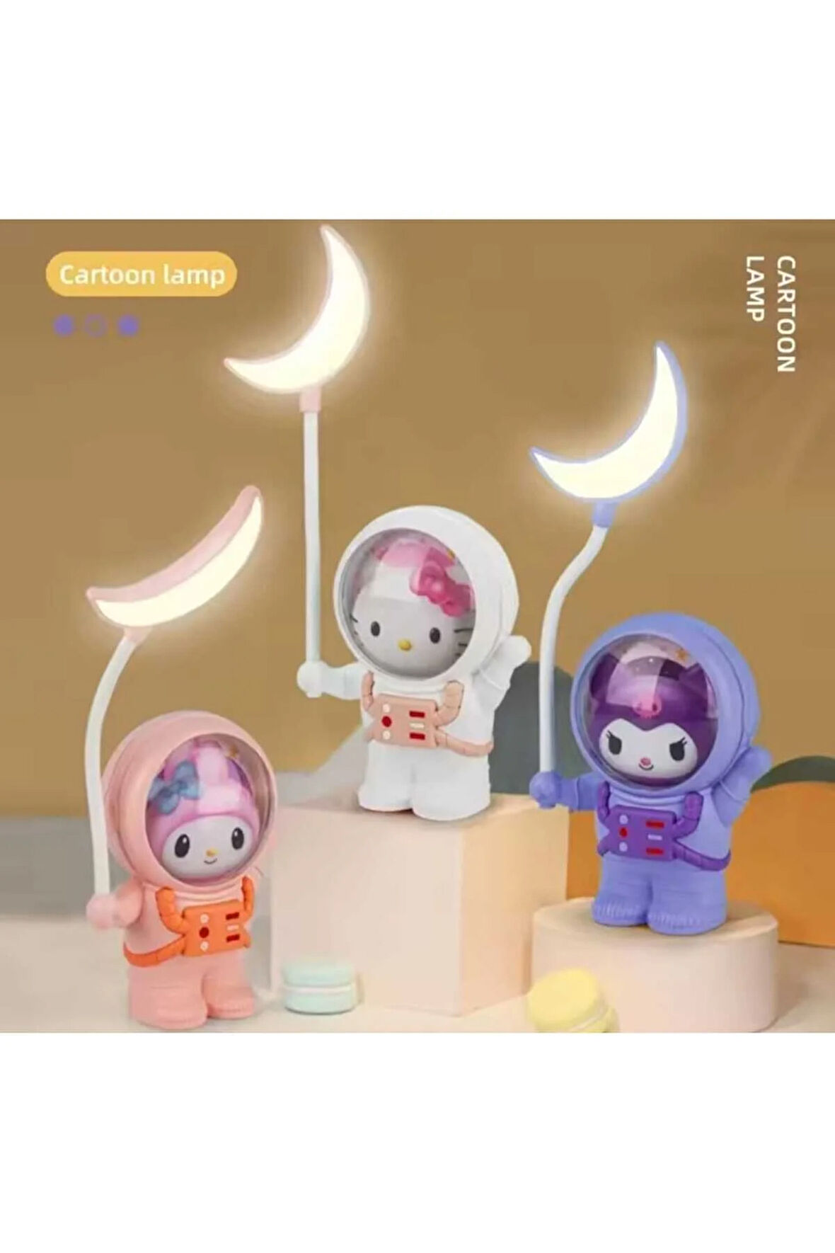 Sevimli Karikatür Göz Korumalı Usb Gece Lambası Beyaz