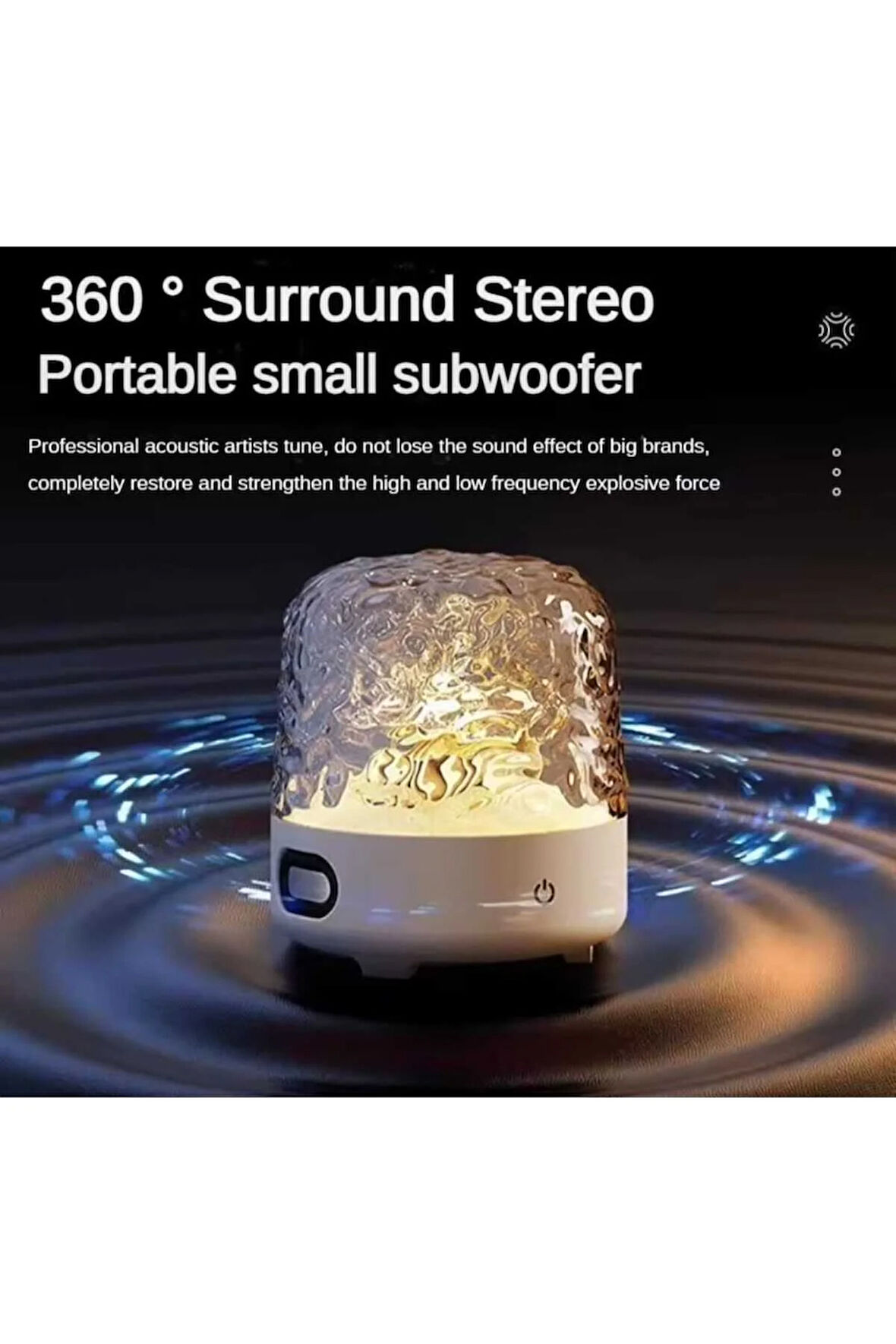 Bluetooth Hoparlör Dokunmatik Led Aydınlatma Su Dalgası Atmosfer Işığı Müzik Çalar Uzaktan Kumandalı