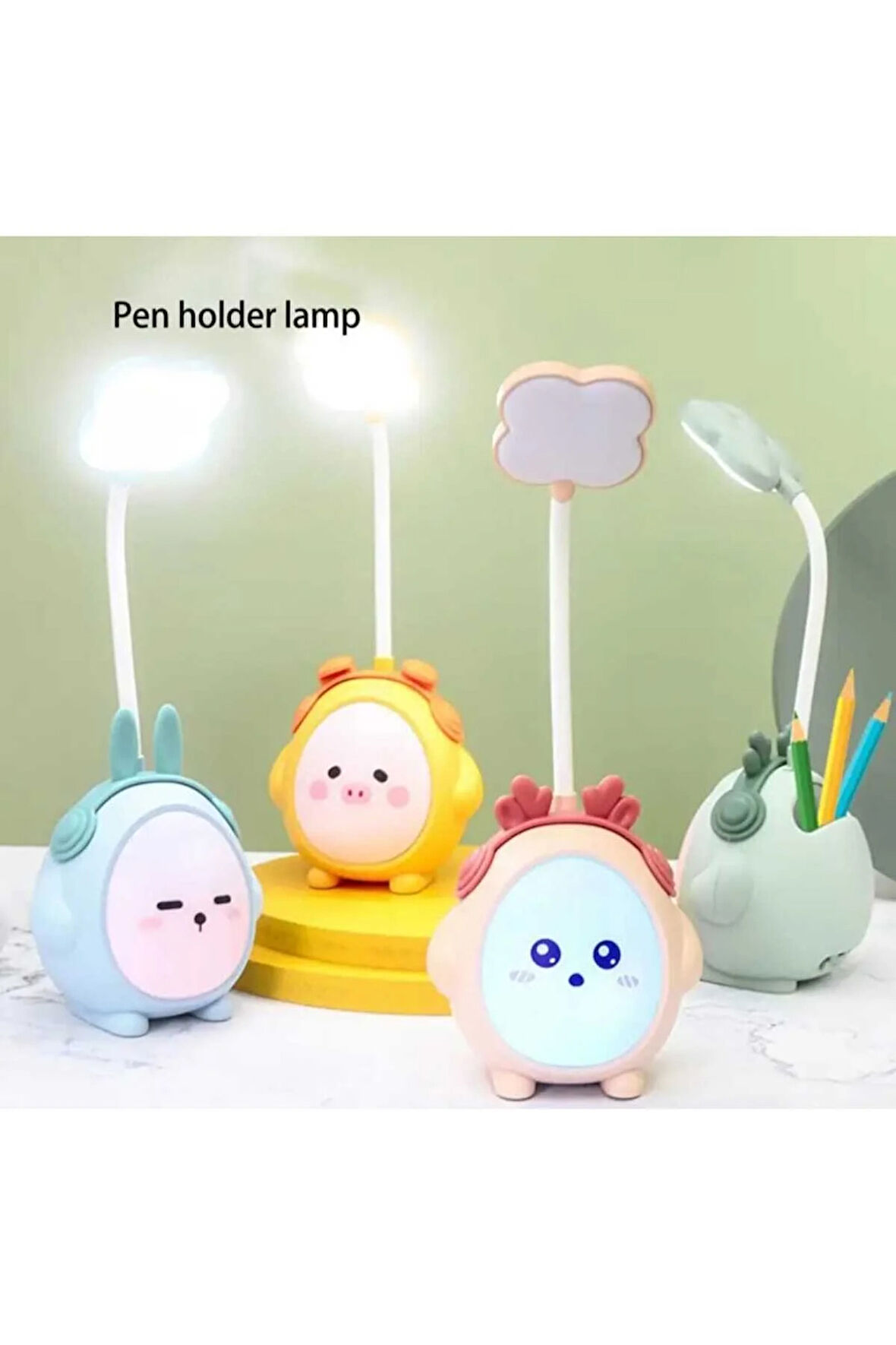 Pratik Okuma Masa Lambası Şarjlı Karikatürlü USB Led'li Gece Aydınlatma