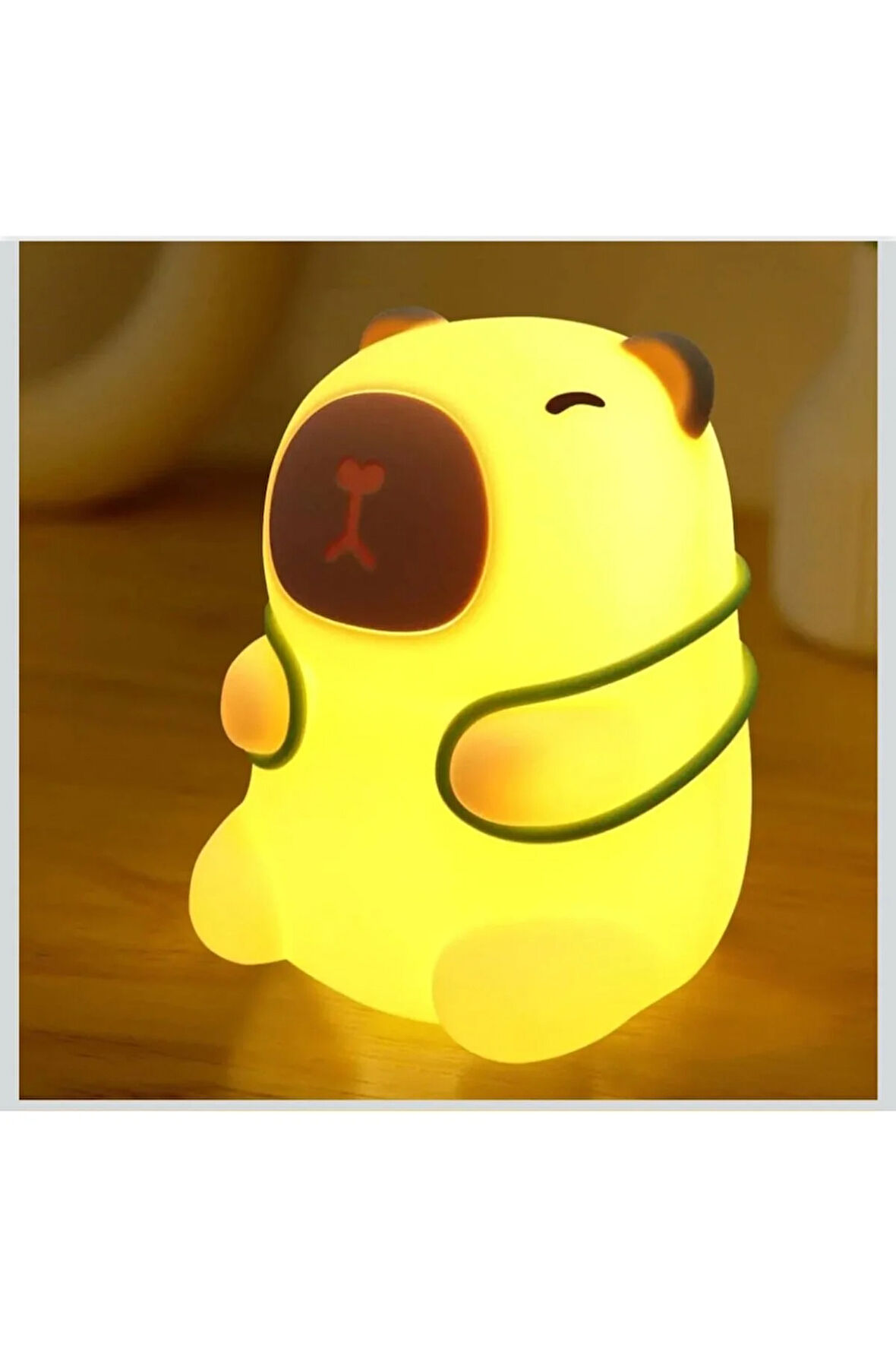 Capibara Lamba, Kısılabilir ve Zamanlama ile Dokunmatik, USB Şarjlı Silikon Gece Lambası