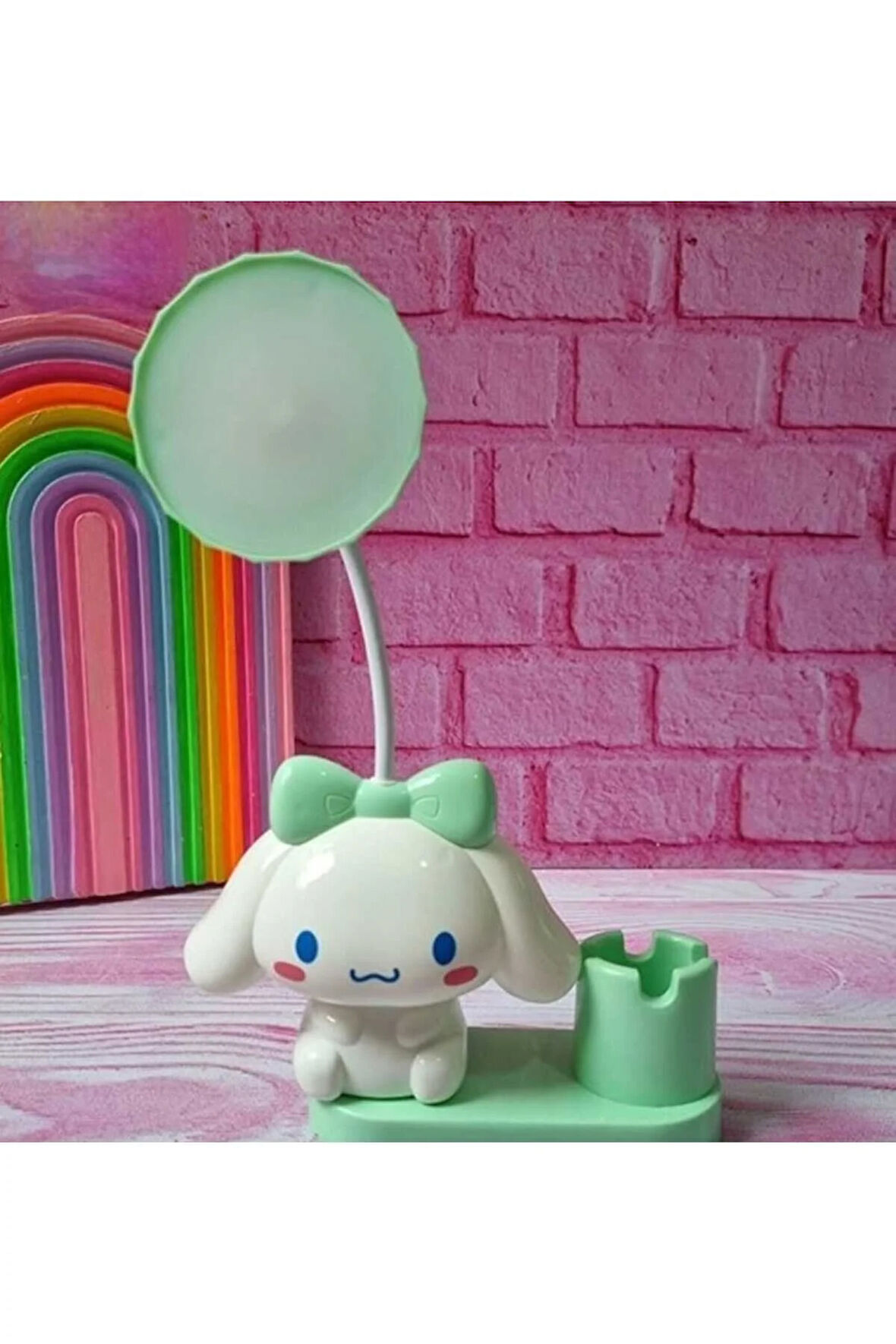 Sevimli Karakterler Kalemlikli Kalemtıraşlı Led Işıklı Çocuk Gece ve Masa Lambası