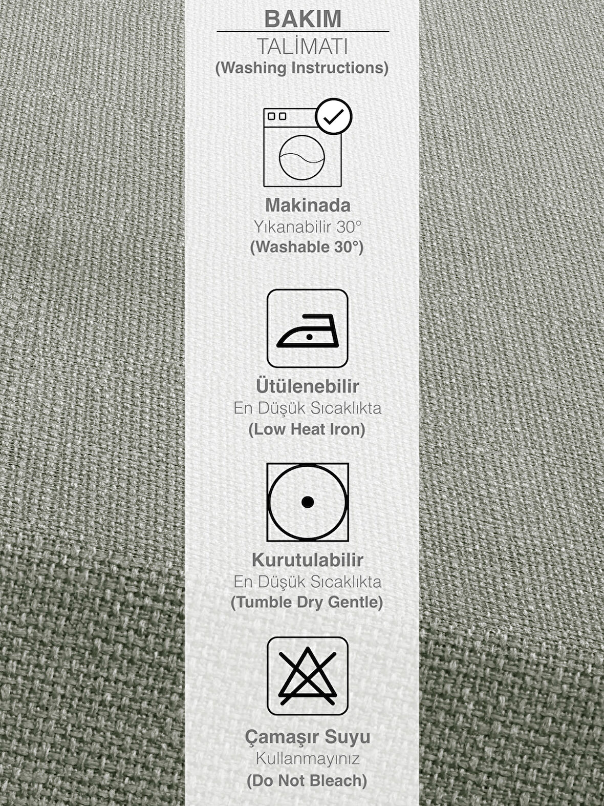 PERLE Mint Rengi Keten Dokulu Masa Örtüsü