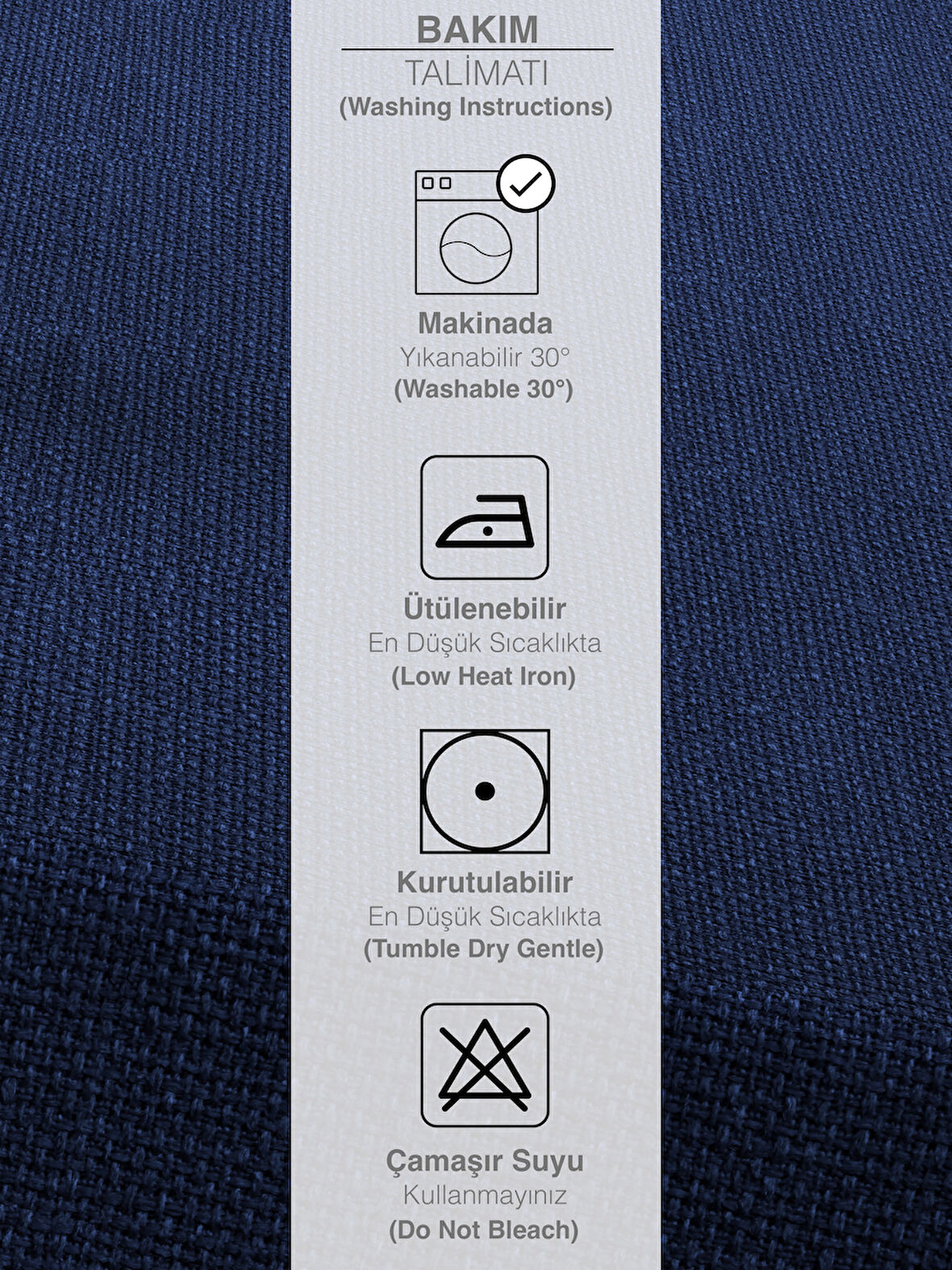 PERLE Lacivet Renk Keten Dokulu Masa Örtüsü