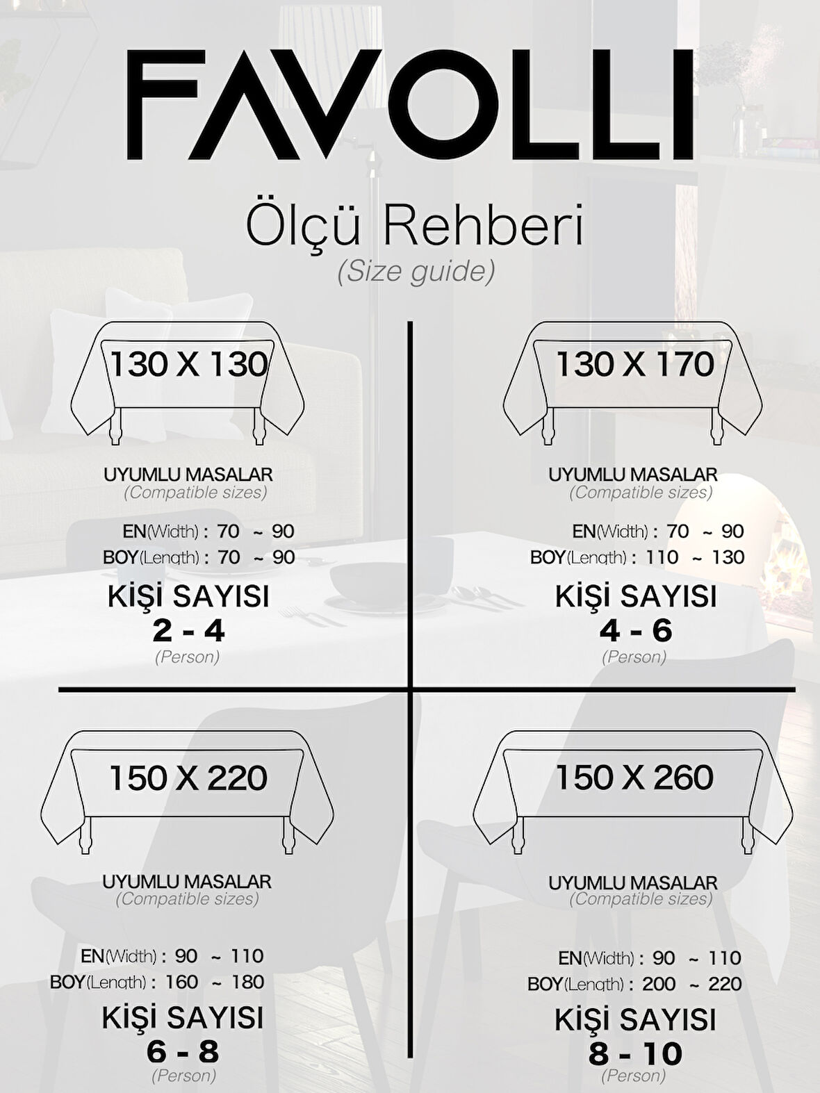 FAVOLLİ Kadife Dokulu Lacivert Renk Masa Örtüsü