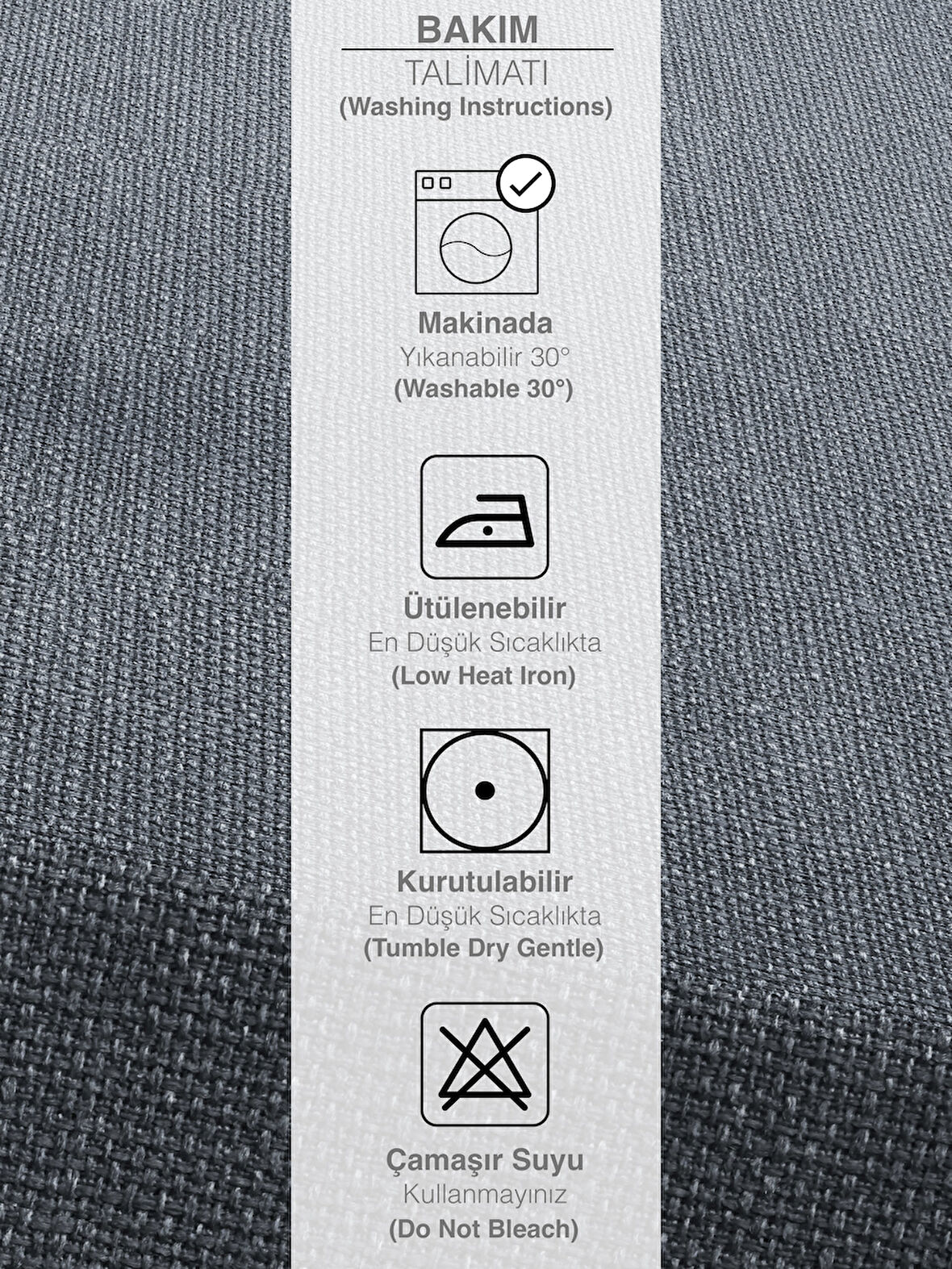 PERLE Koyu İndigo Rengi Keten Dokulu Masa Örtüsü