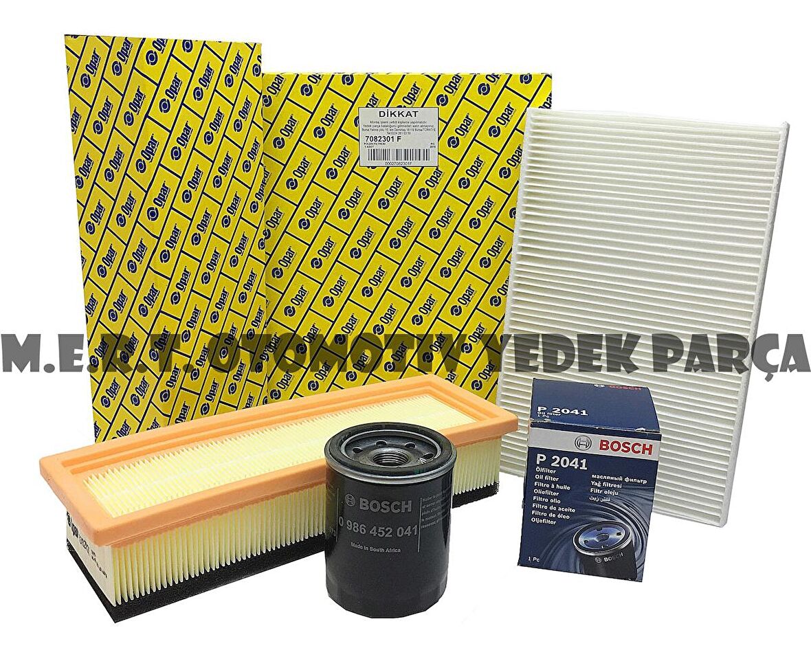 Fiat Albea 1.4 Filtre Bakım Seti (2006-2012) Opar + Bosch