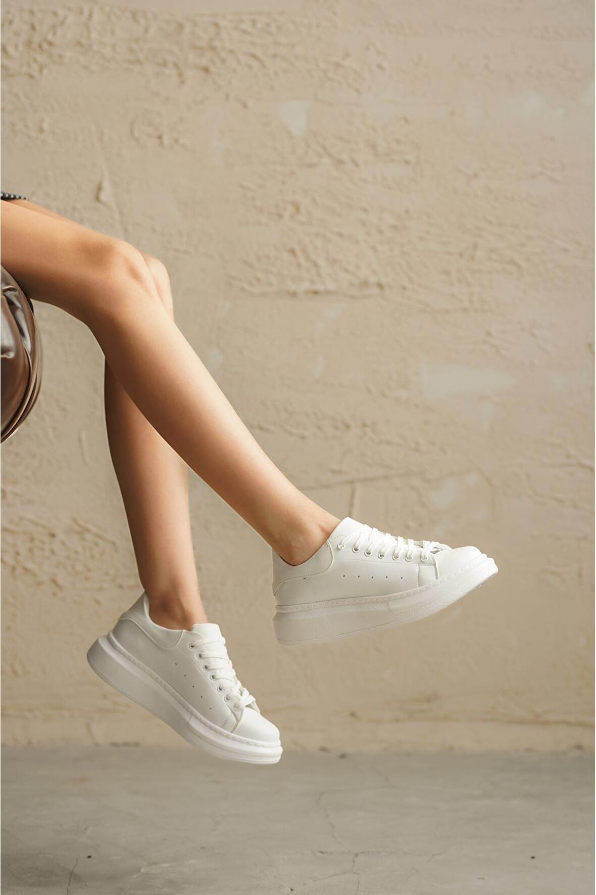 Kadın Bloom Bağcıklı Spor Ayakkabı - Beyaz