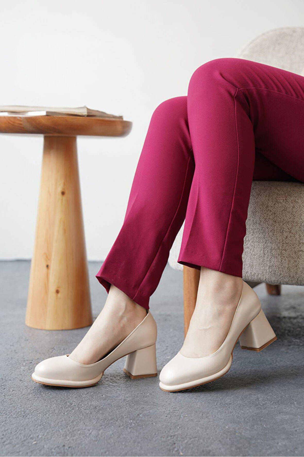 Kadın Gordon Platform Topuklu Ayakkabı - Ten Deri