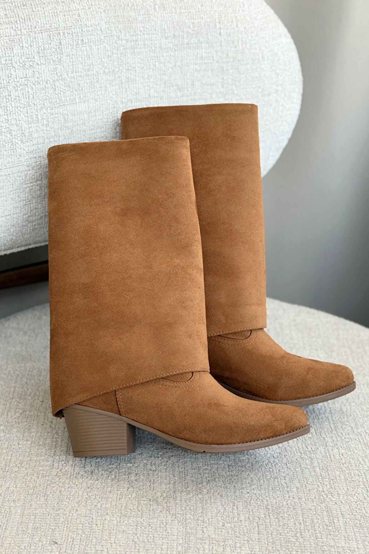 Kadın Vien Kovboy Çizme - Taba Süet