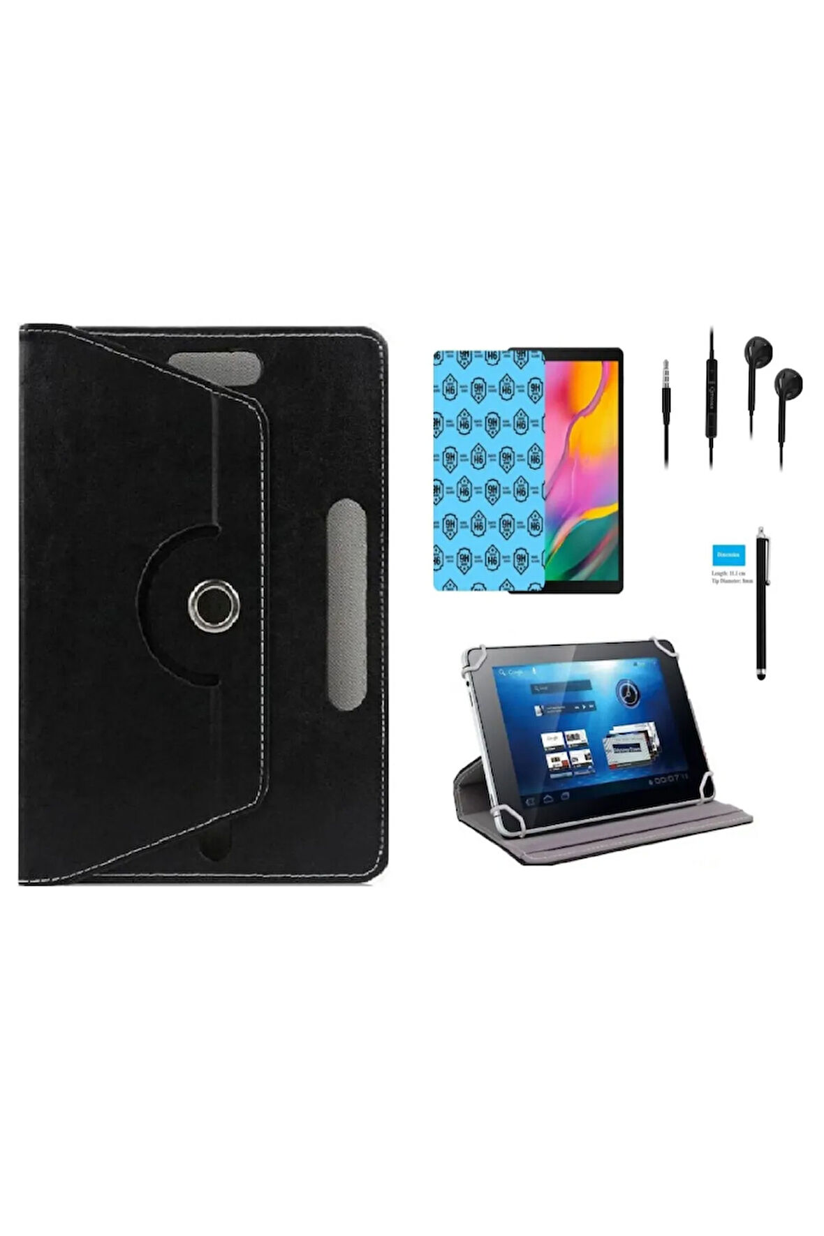Casper Vıa S30 10" Uyumlu Tablet Kılıfı 4 Lü Set Kılıf+ekran Koruma+kalem+kulaklık
