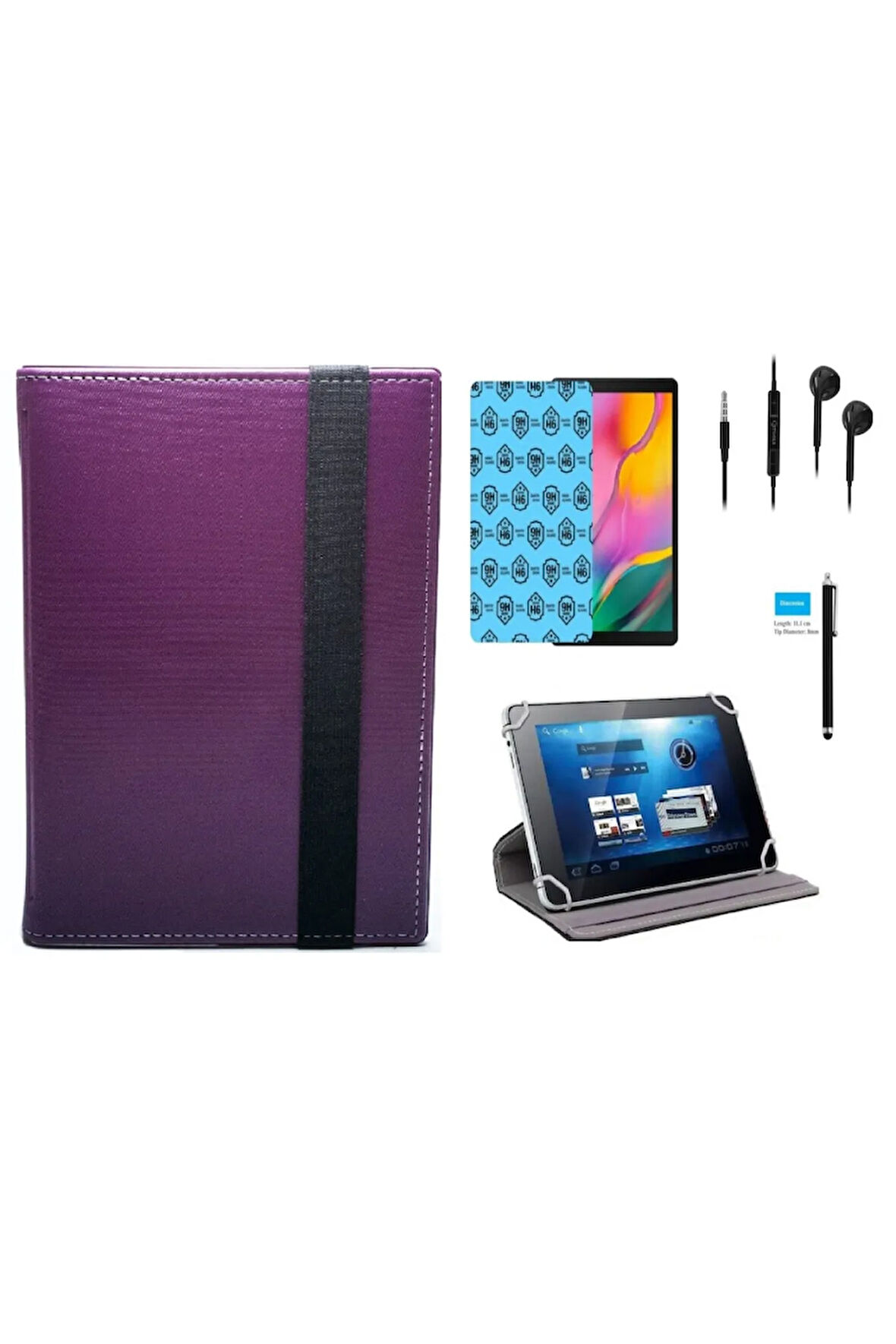 Lenovo Tab A7-30 - A3300-gv 7" Uyumlu Tablet Kılıfı 4 Lü Set Kılıf+ekran Koruma+kalem+kulaklık