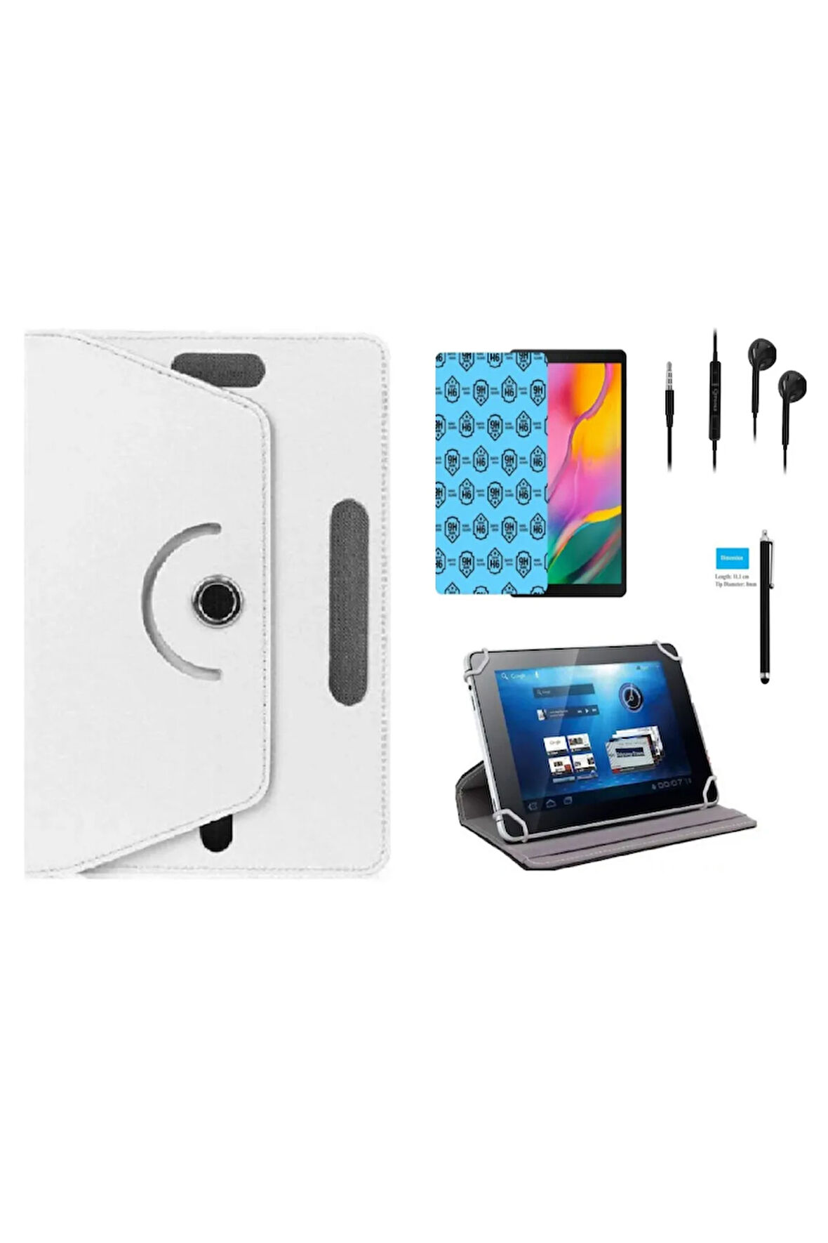 Samsung Galaxy Tab A9 Plus 11" X210 Uyumlu Tablet Kılıf 4 lü Set Kılıf+Ekran Koruma+Kalem+Kulaklık