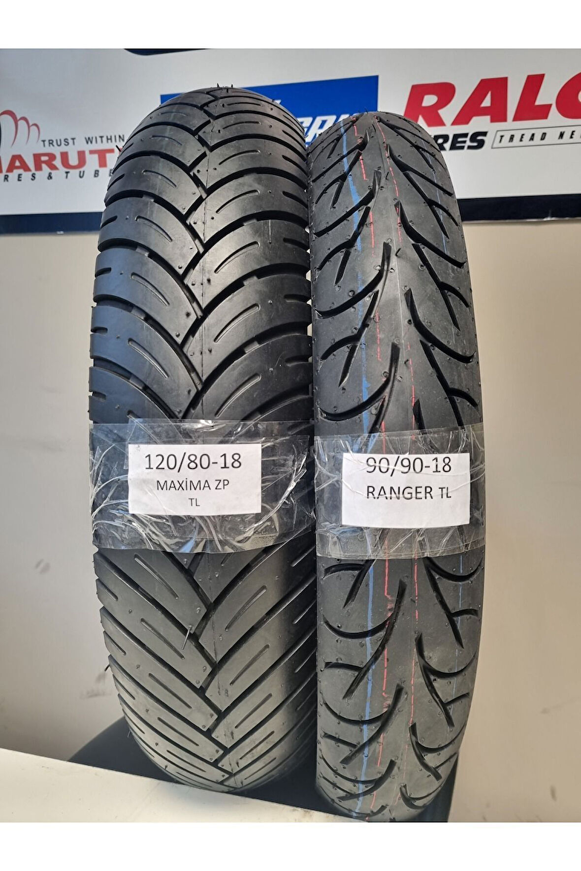 120/80-18 VE 90/90-18 MOTOSİKLET LASTİK TAKIMI TL (TUBELESS - DUBLEKS)