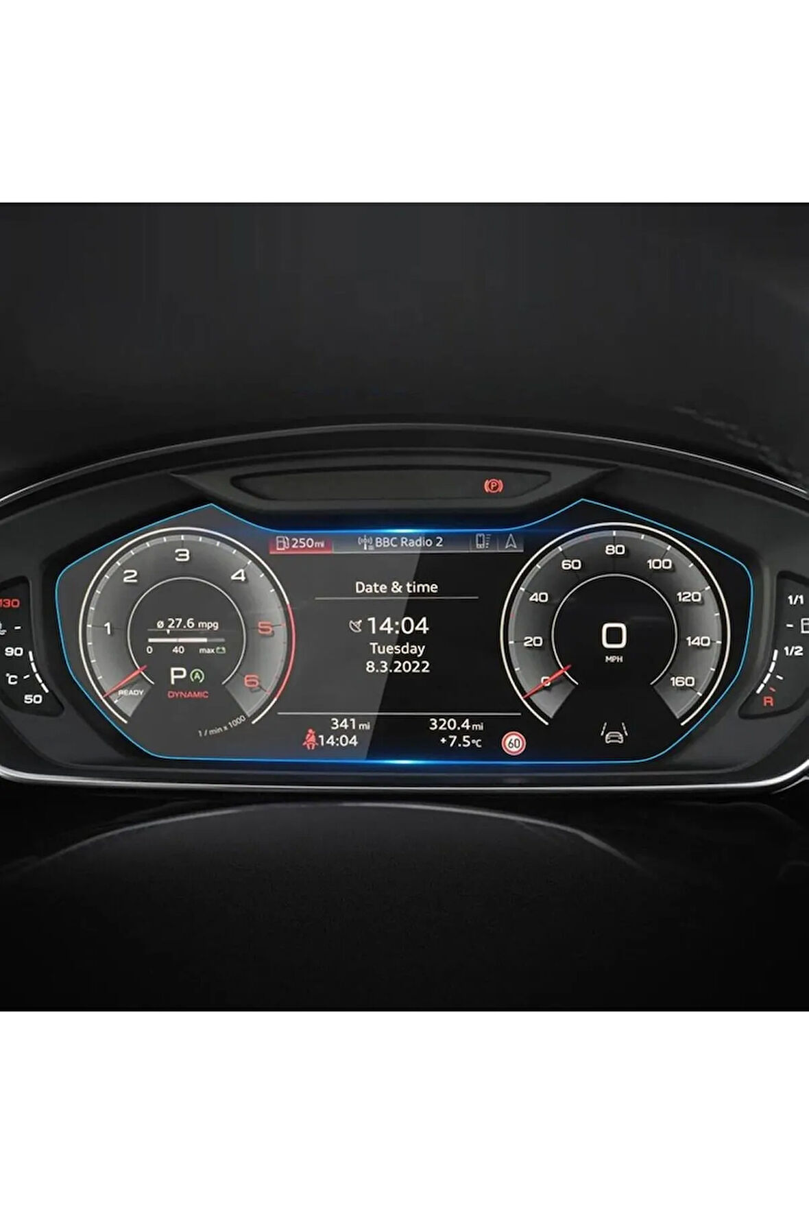 Audi A8 2023-2024 Model Direksiyon Arkası Gösterge Panel Uyumlu 9H Nano Ekran Koruyucu