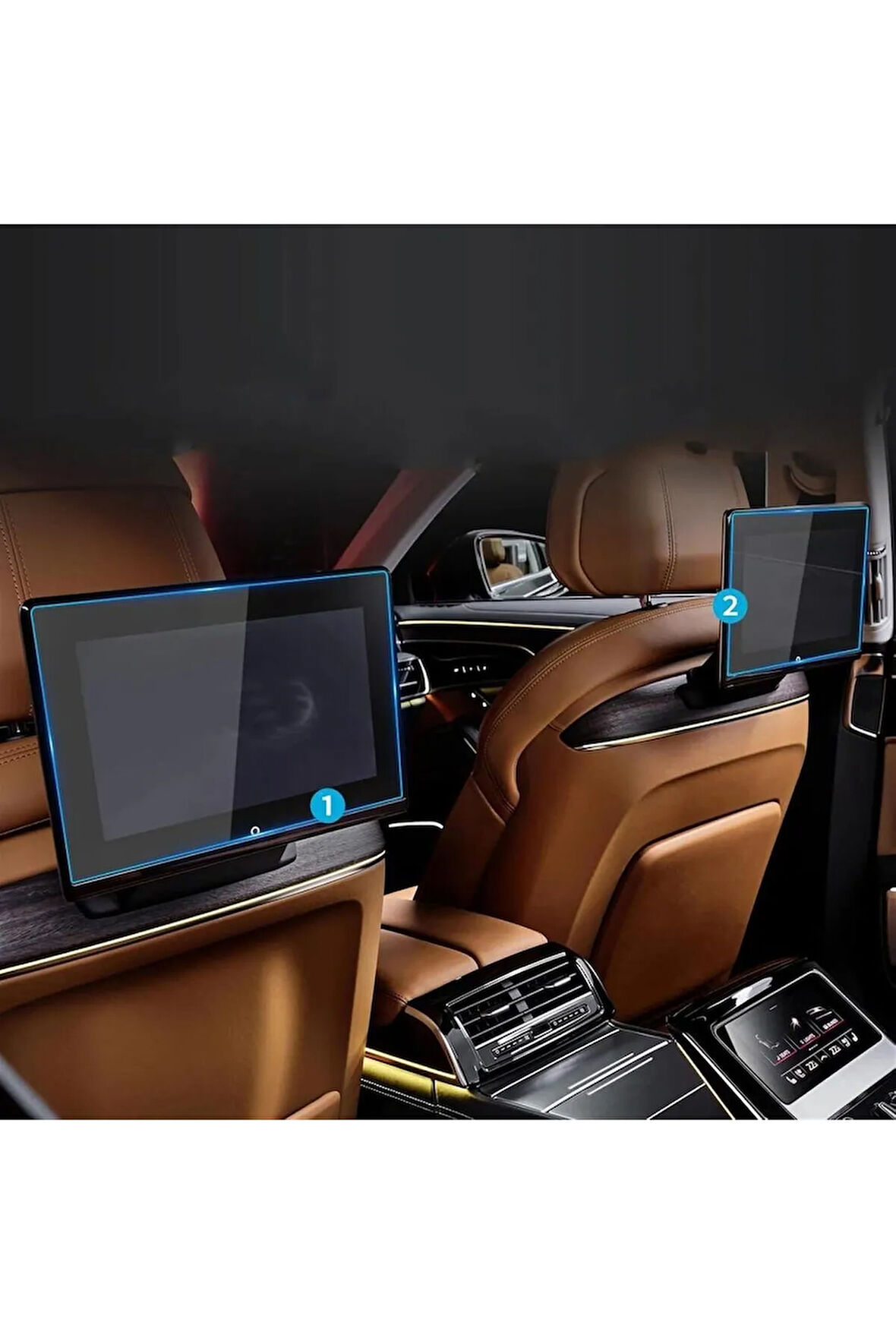 Audi A8 2023-2024 Model Arka Koltuk Tv HD Uyumlu 2 Adet 9H Nano Ekran Koruyucu