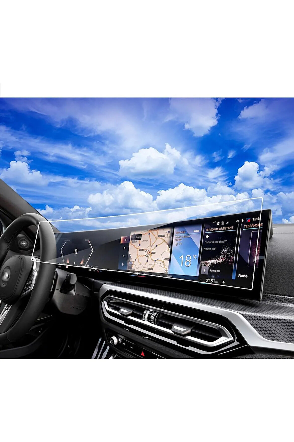 BMW i5 2022-2024 Model Gösterge ve Dokunmatik Bilgi Ekranı Uyumlu  9H Nano Ekran Koruyucu