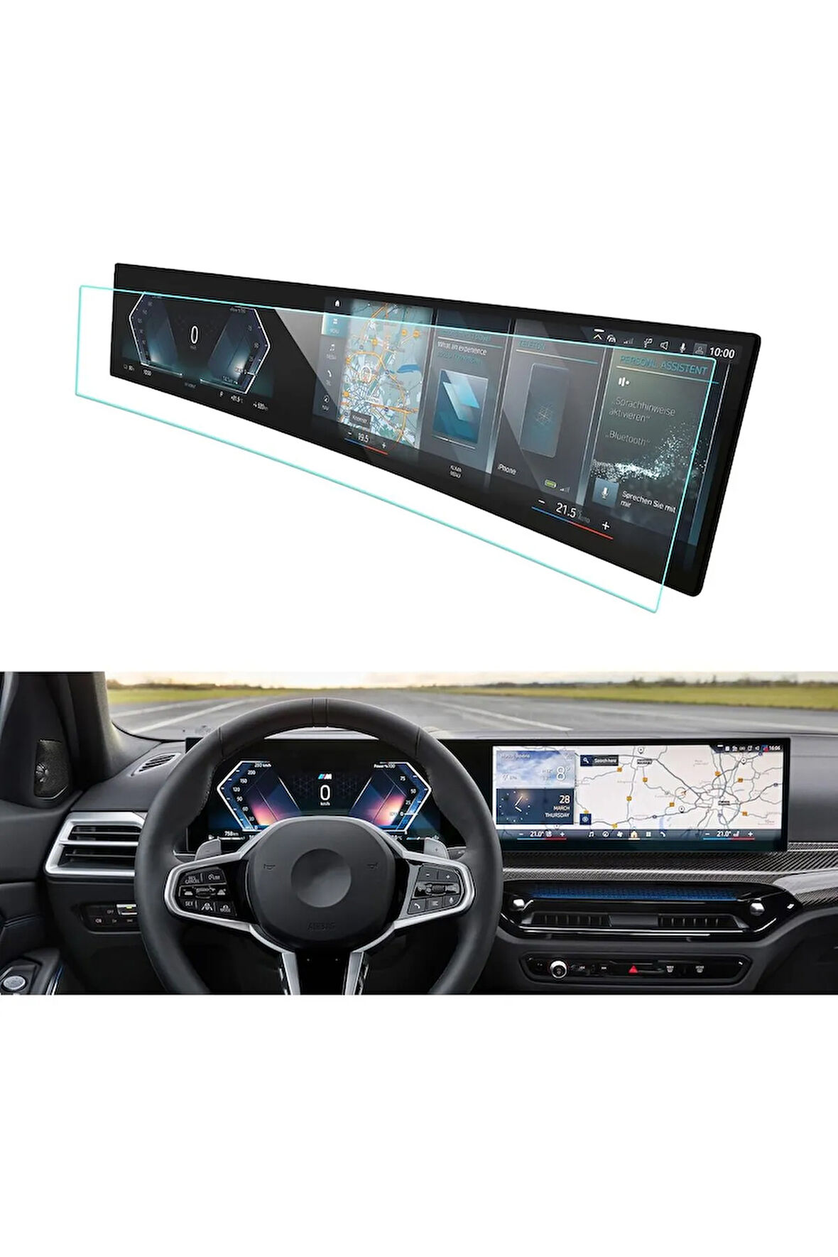BMW i7 2022-2024 Model Gösterge ve Dokunmatik Bilgi Ekranı Uyumlu  9H Nano Ekran Koruyucu