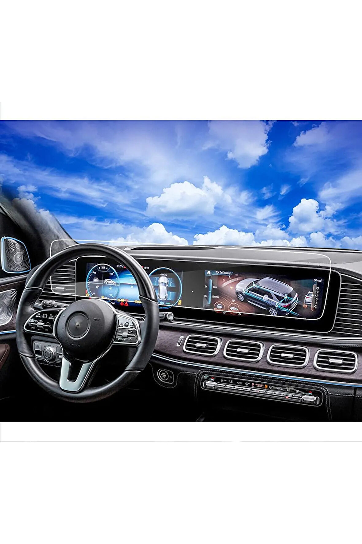 Mercedes GLE 2019-2024 Model Gösterge ve Dokunmatik Bilgi Ekranı Uyumlu  9H Nano Ekran Koruyucu