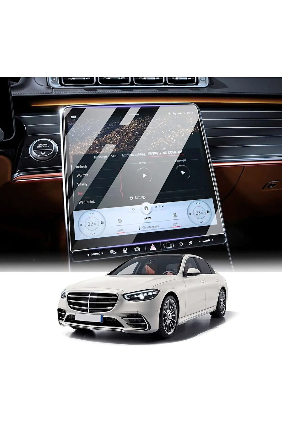 Mercedes S Serisi 2021-2024 Model Multimedya Uyumlu 9H Nano Ekran Koruyucu