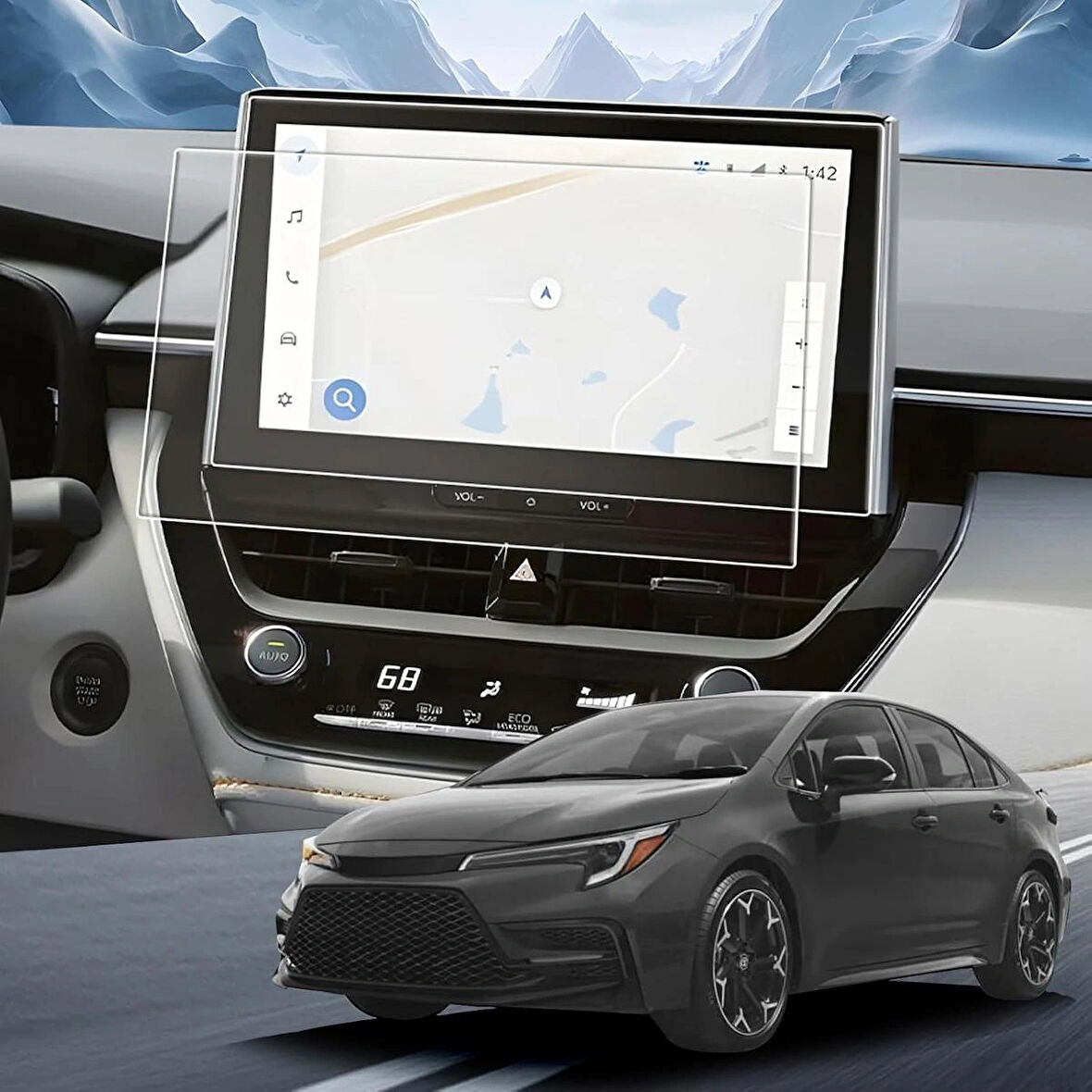 Toyota Corolla Hatchback 2025 Model 10.5 inç Multimedya Ekranı Uyumlu 9H Nano Ekran Koruyucu