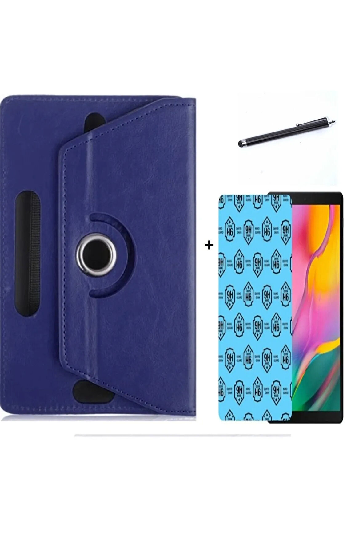 Lenovo Tab E8 Za3w0015tr 8" 3lü Set Universal Tablet Kılıfı Nano Ekran Koruyucu Ve Kalem