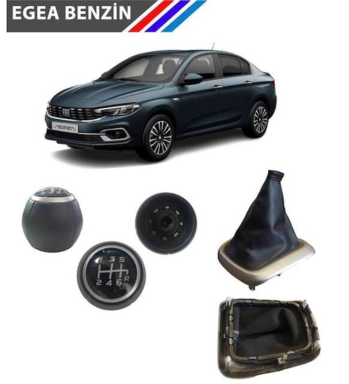 Fiat Egea Benzinli 6 İleri Vites Topuzu ve Gri Detaylı Körük M2439-1169