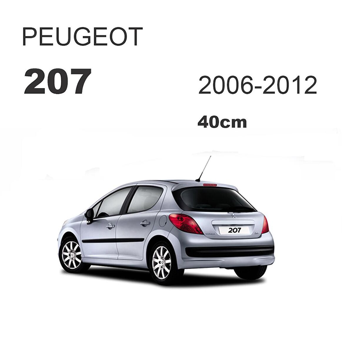 Peugeot 207 Arka Cam Silecek Kolu ve Süpürgesi M128C