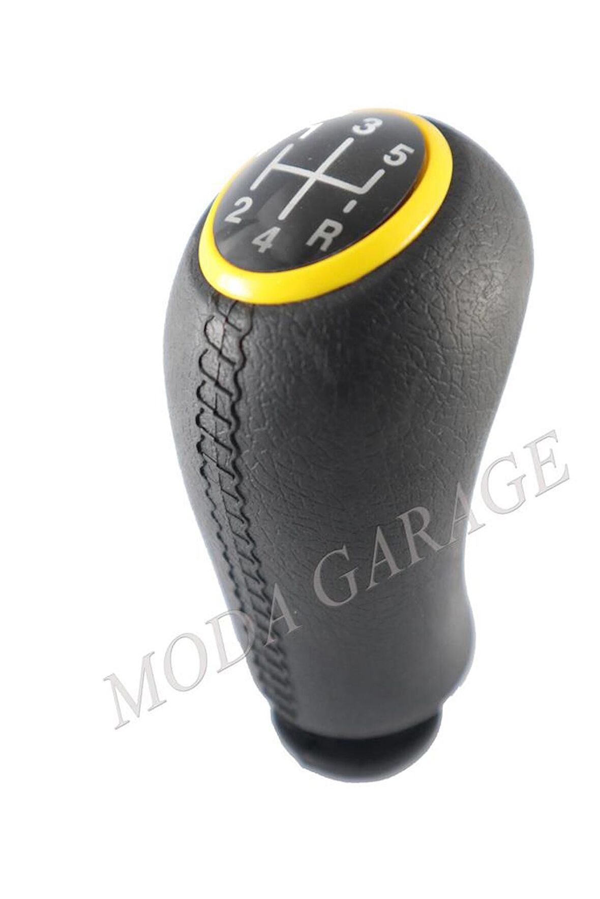 Renault Symbol Deri Desen Sarı Çerçeve Vites Topuzu M453