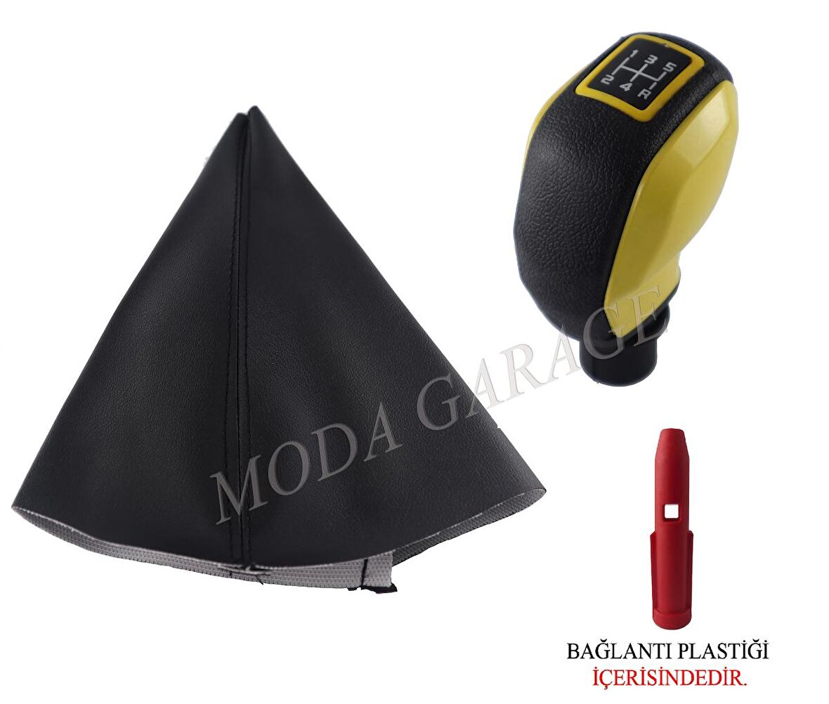 Citroen C3 Vites Körüğü Ve Sarı Spor Vites Topuzu Kapaklı M10935