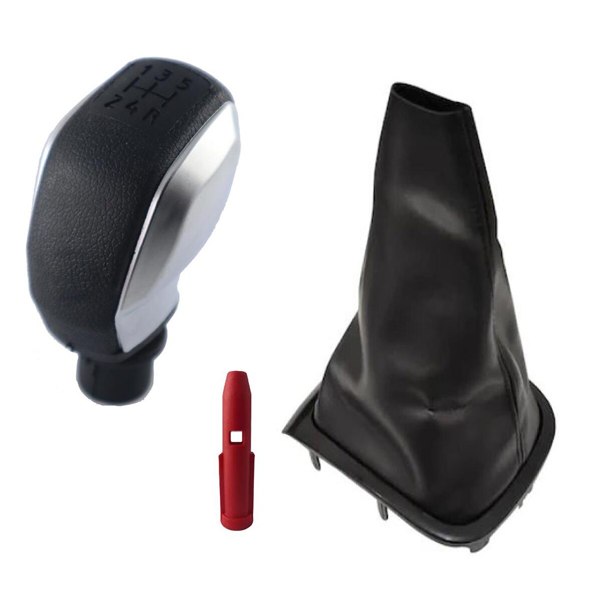 Renault Fluence Siyah Vites Körüğü Ve Gri Mat Spor Vites Topuzu M11251