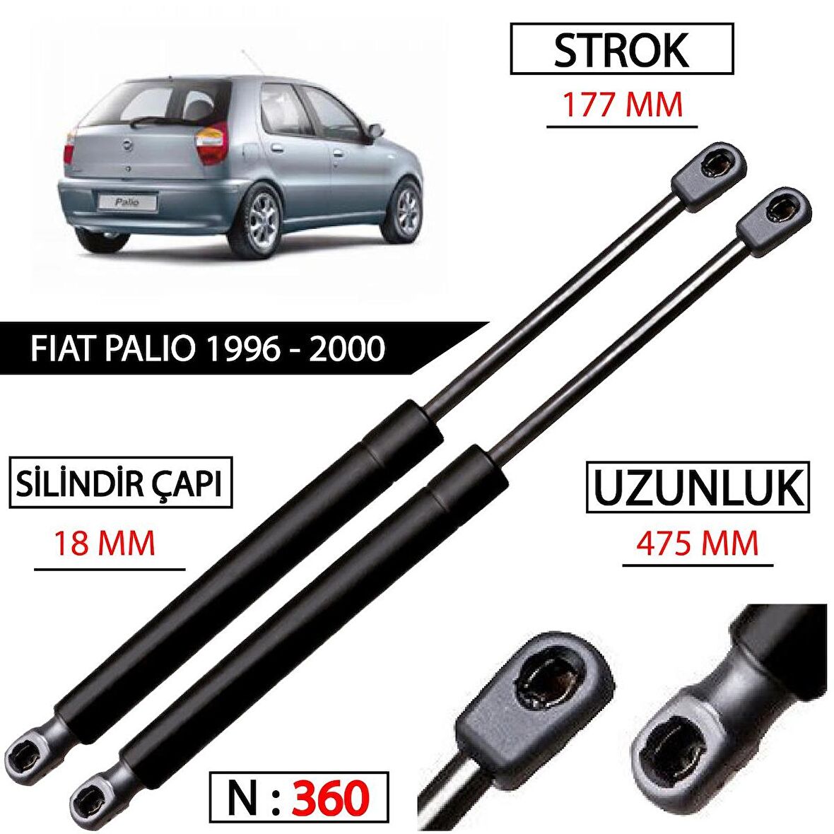 Fiat Palio Hatchback Arka Bagaj Amortisörü 1996 -2000 46524047