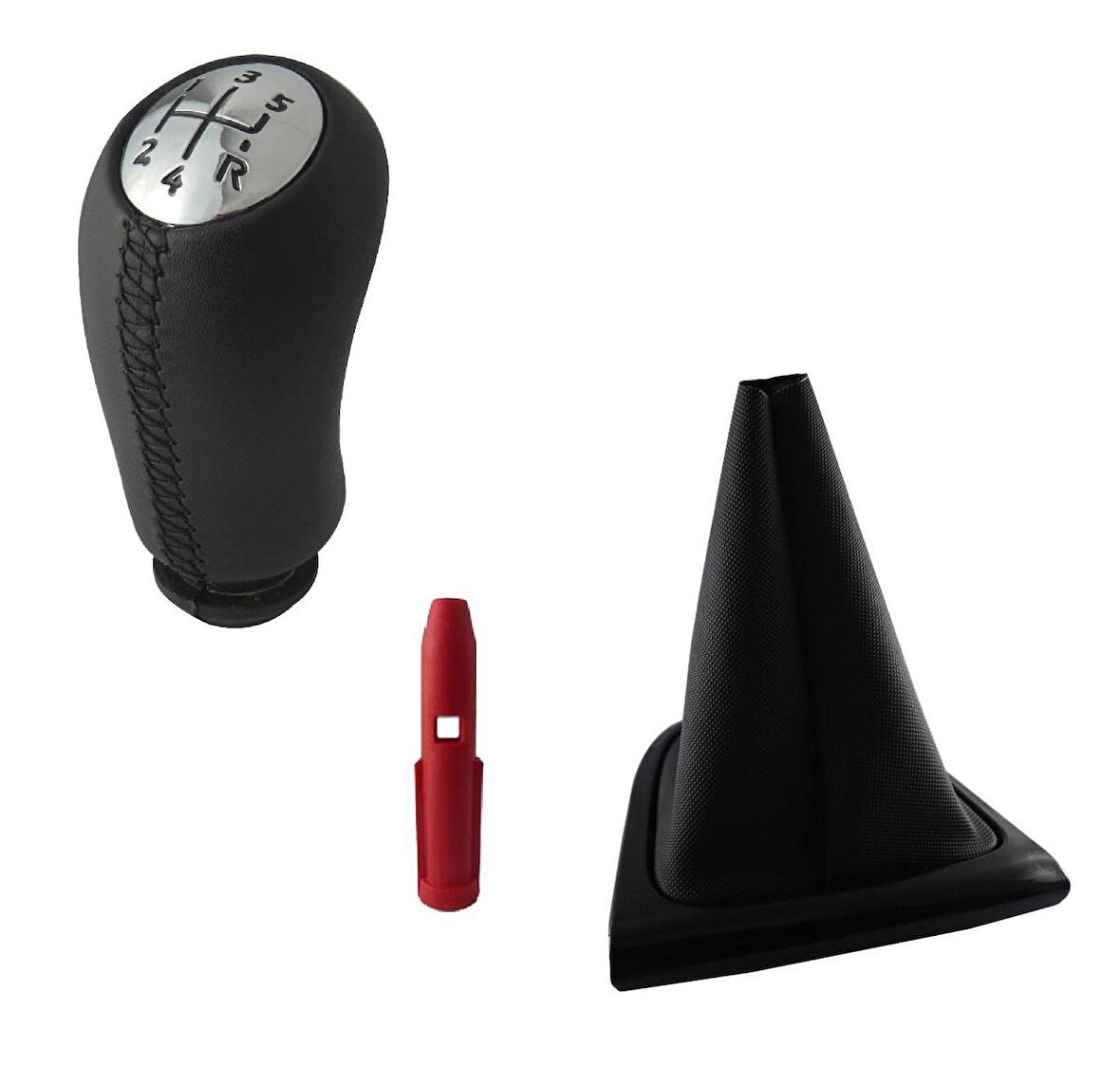 Clio 4 Deri Kaplama Vites Topuzu Ve Siyah Çerçeve Vites Körüğü M11960