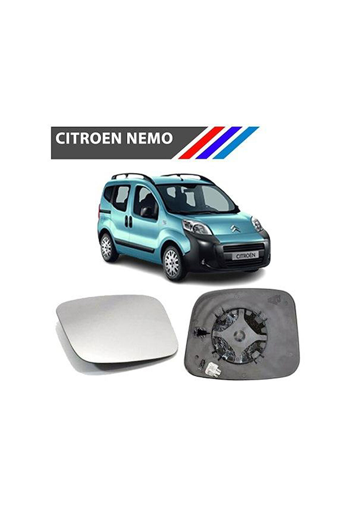 Citroen Nemo Sağ Dış Ayna Camı Yolcu Tarafı Isıtmalı M3335