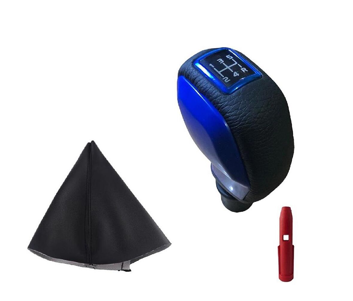 Peugeot 308 Deri Kaplama Mavi Spor Vites Topuzu Ve Körüğü M111602