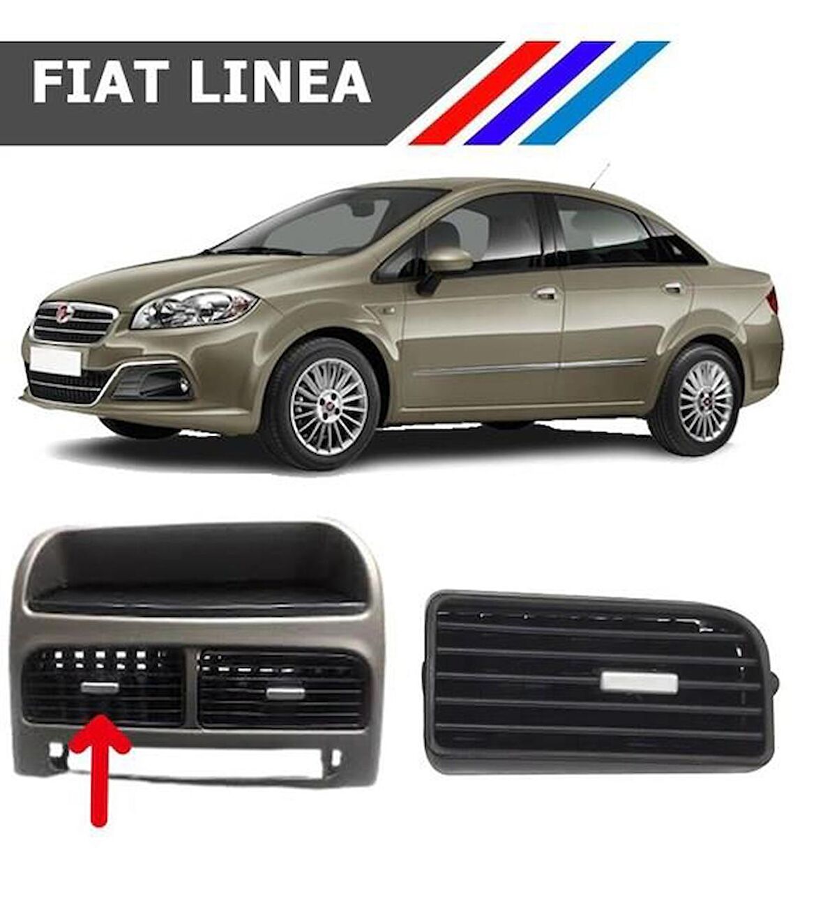 Fiat Linea Orta Sol Havalandırma Izgarası Gri Düğmeli 735459180 2007 - 2018 M742