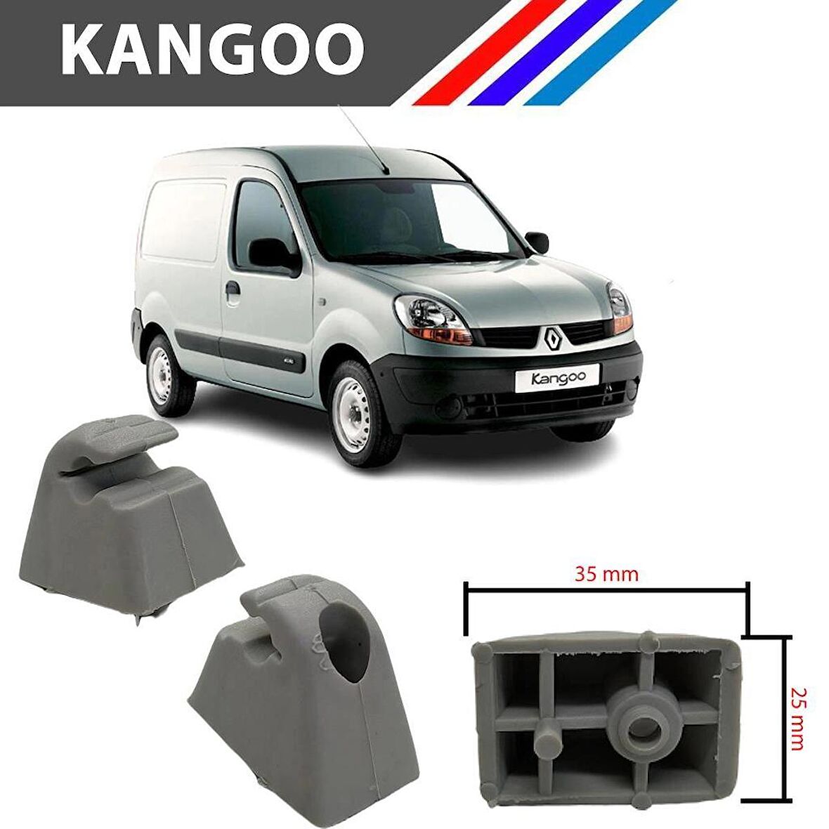 Renault Kangoo Güneşlik Ayağı Gri Renk 2 Adetli Set 1997 - 2008 M1797-8