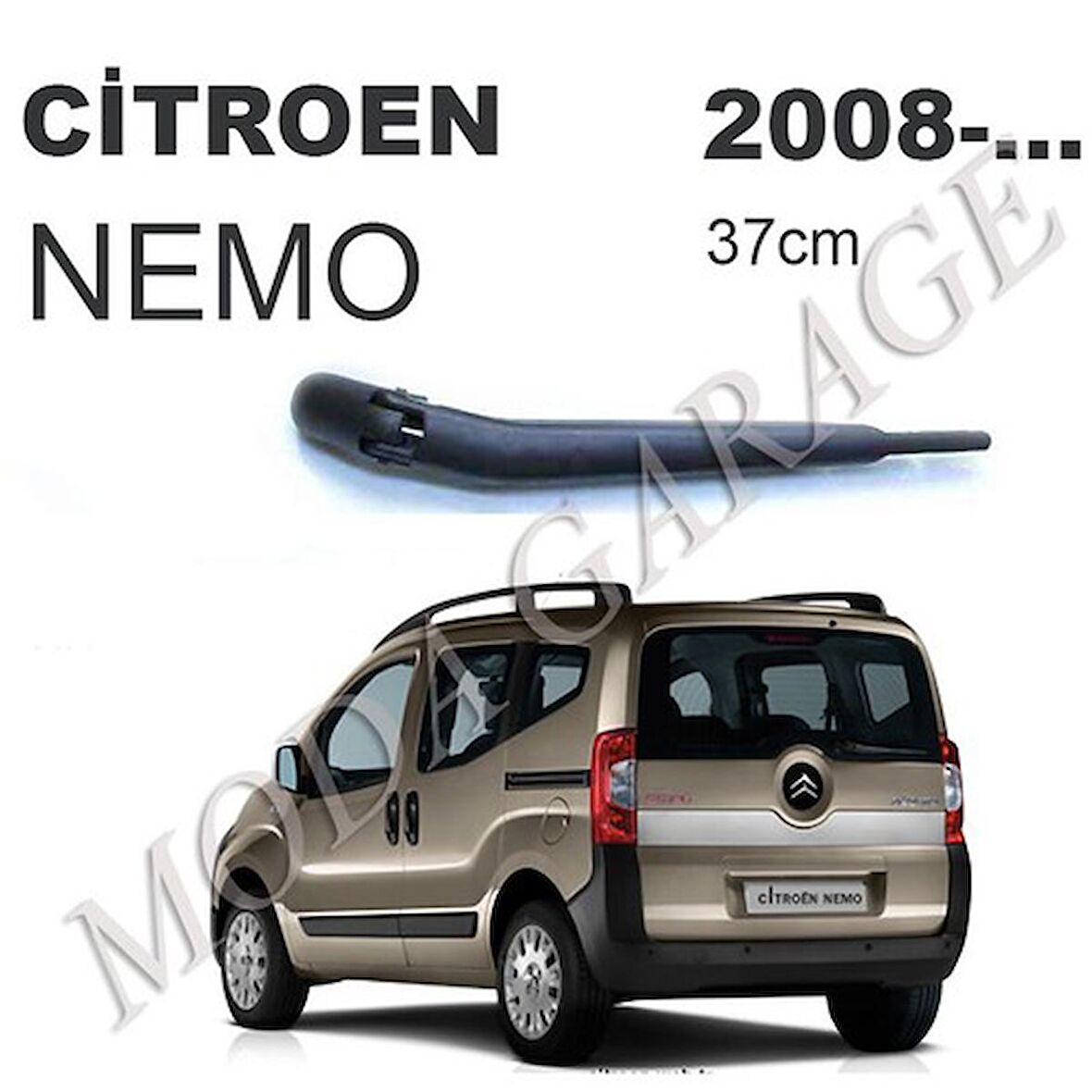 Citroen Nemo Arka Cam Silecek Kolu ve Süpürgesi 2008-2019 M72082Y