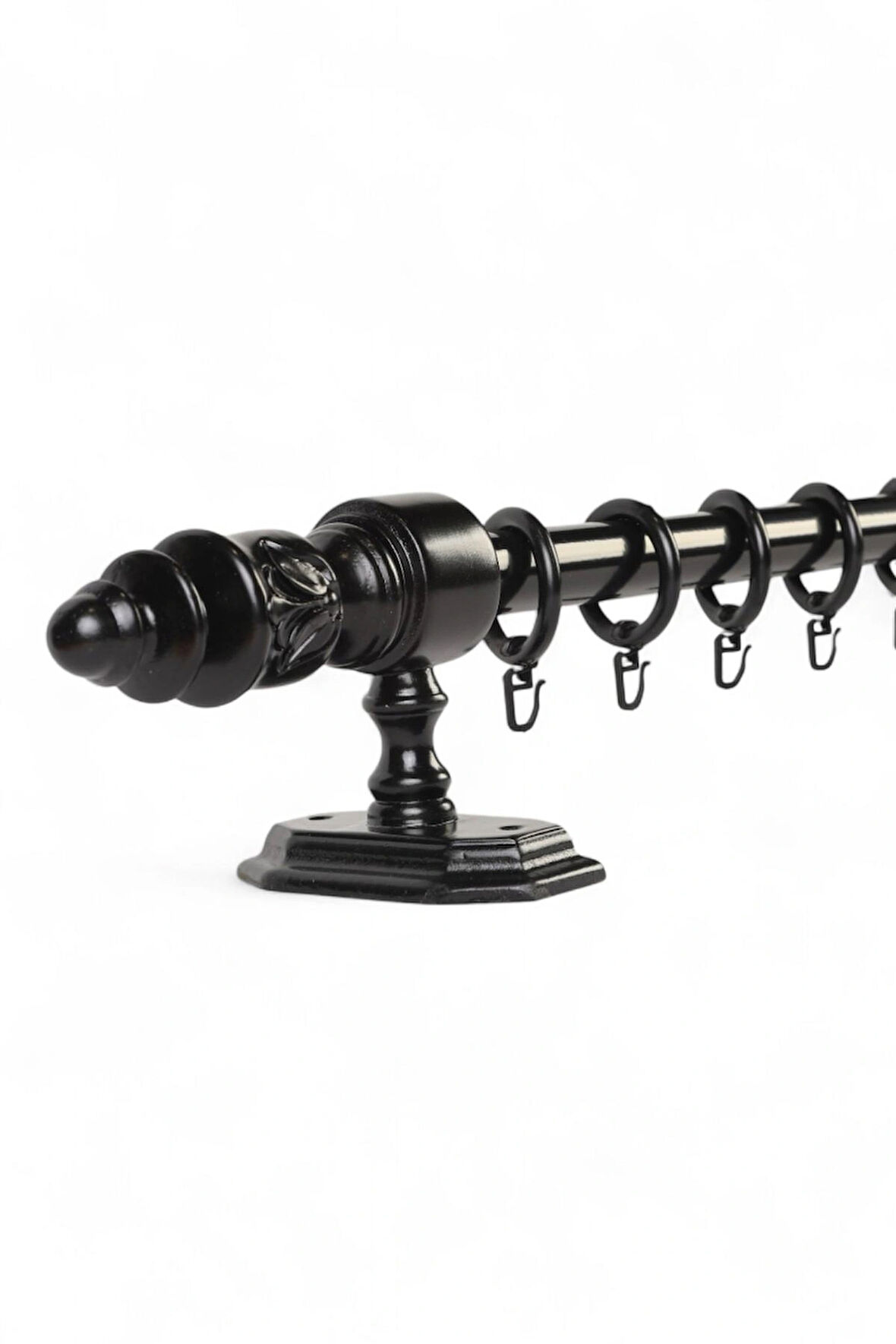 Modern Demonte Başlıklı Ahşap Rustik Perde Askısı - Raysız