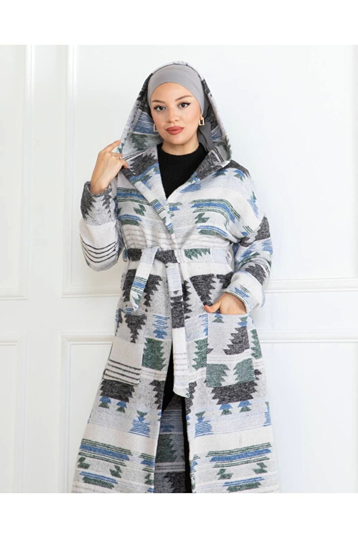 Winter Desen Oduncu Kuşaklı Kap