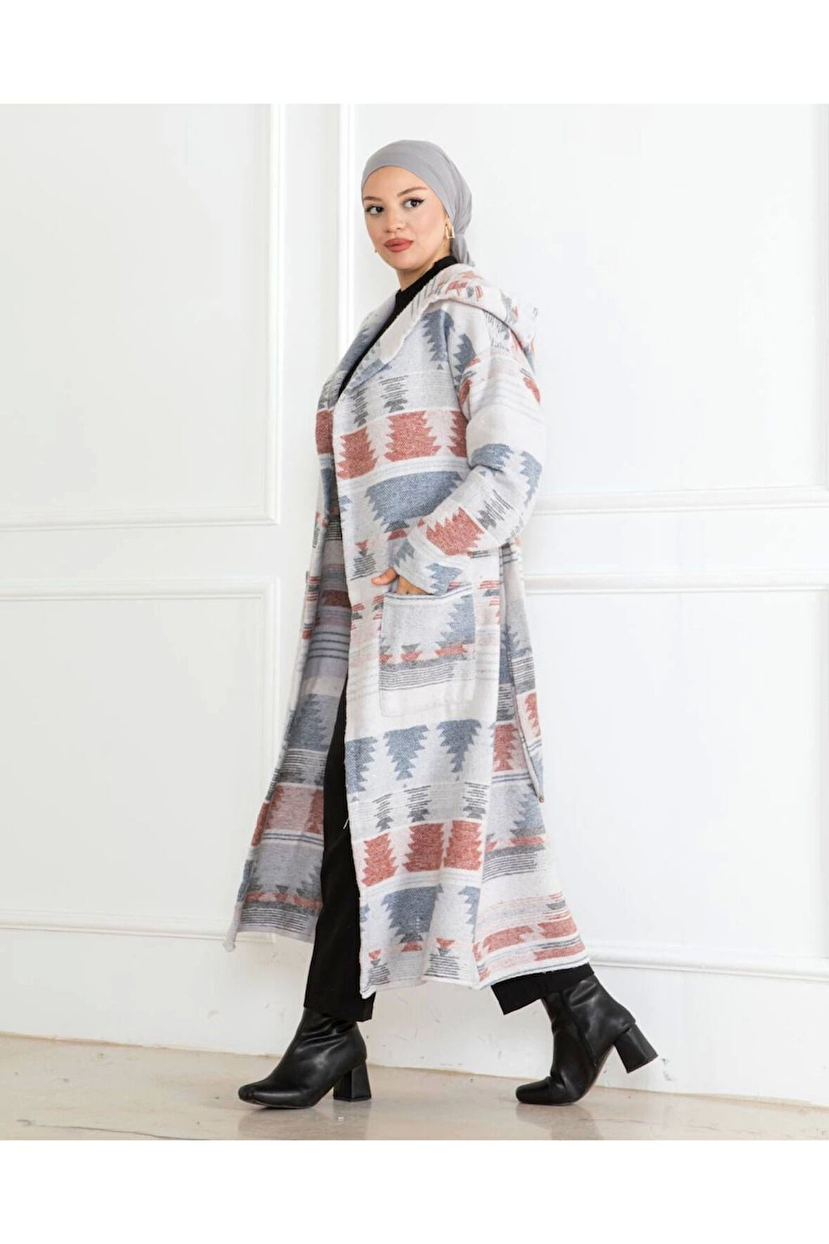 Winter Desen Oduncu Kuşaklı Kap