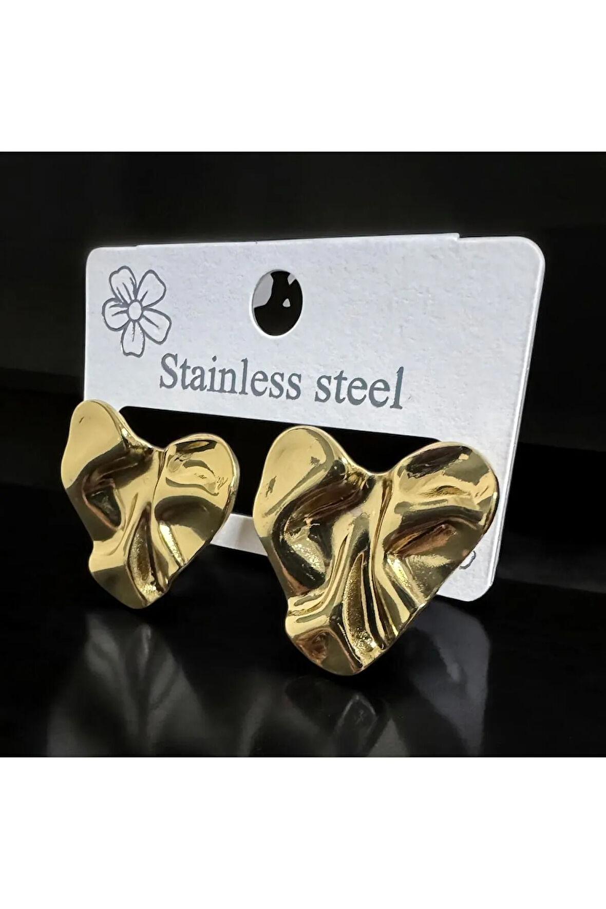 Çelik Kalp Küpe | Kararma Yapmayan Paslanmaz Kadın Küpesi | Minimal Aşk Takısı