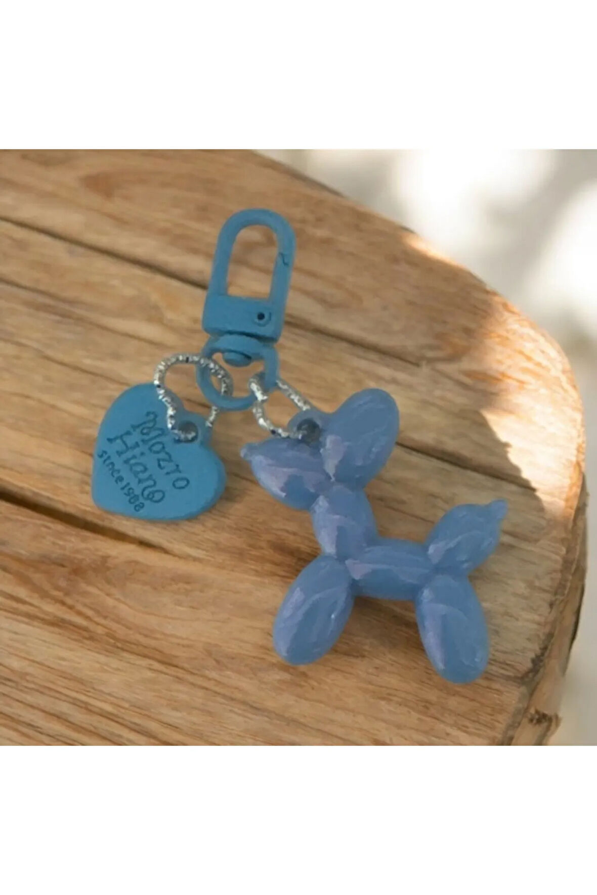 Hologram Parıltılı Balon Model Mavi Renk Köpek Anahtarlık