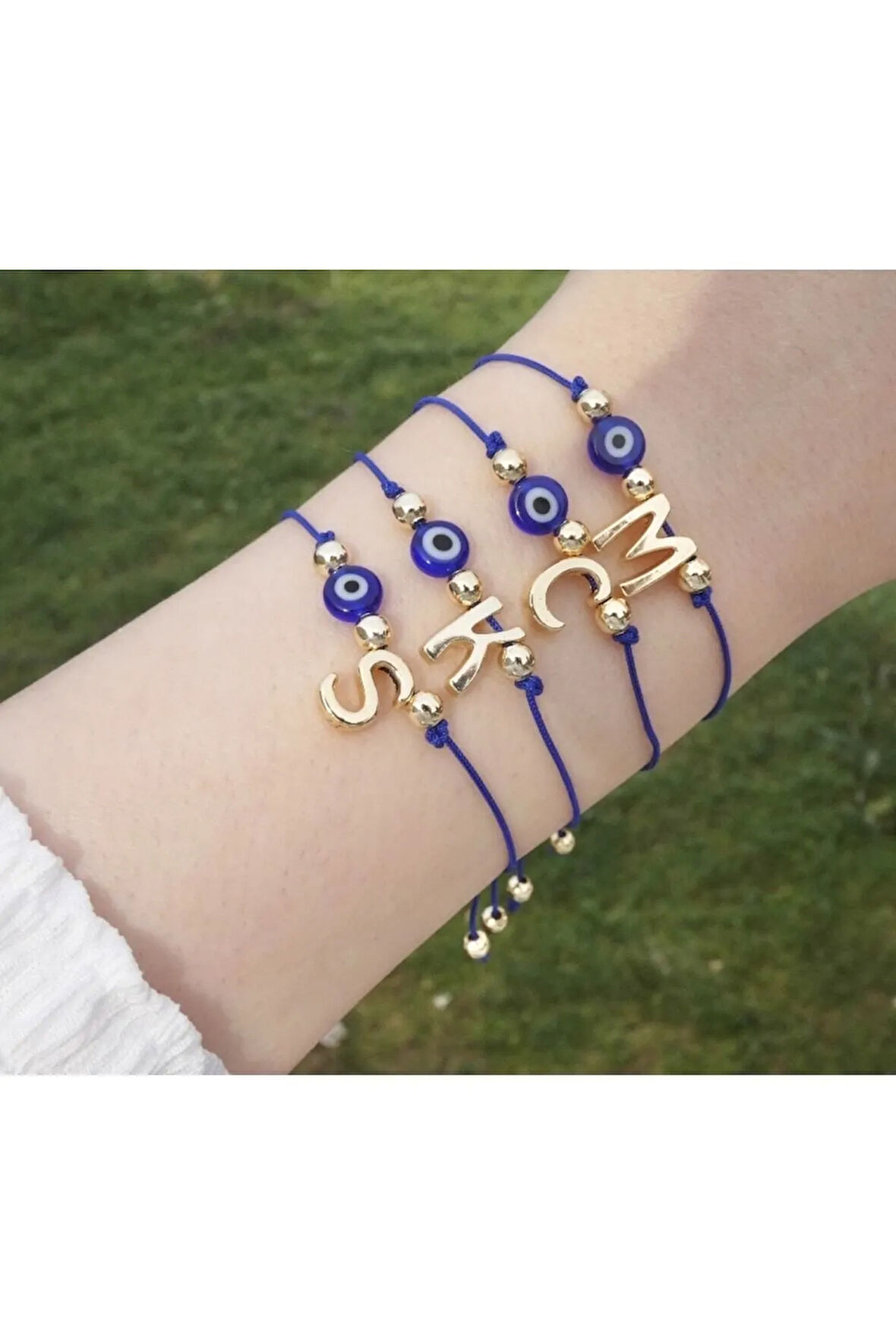 Nazar Boncuklu Harf Bileklik